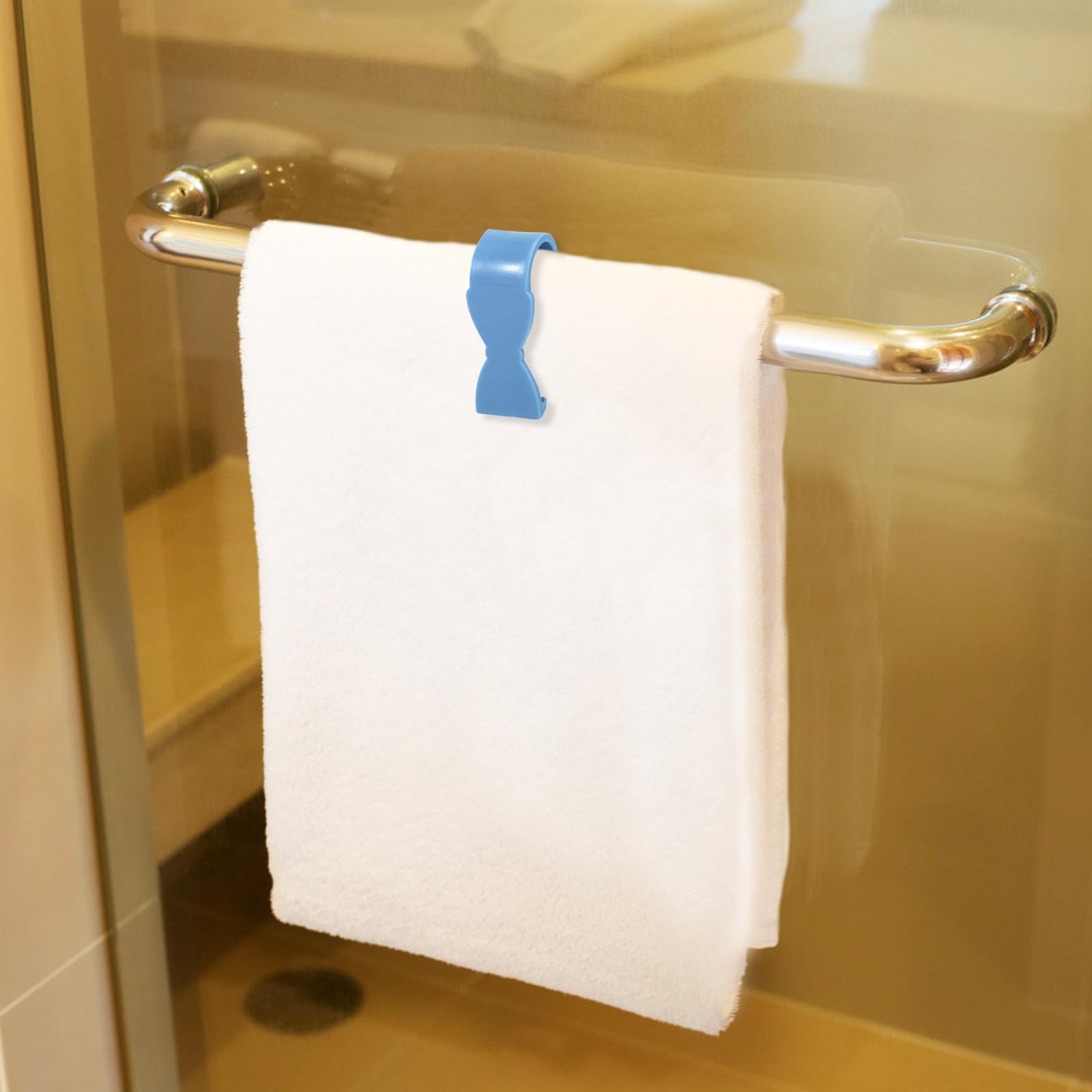 6-Piece Kitchen Towel Clips - Secure Dish Towels on Oven, Stove & Dishwasher Handles - Non-Slip Bathroom Towel Rack Hooks - Keep Towels from Falling (Blue) - Perfect for Kitchen Organization & Bathroom Storage