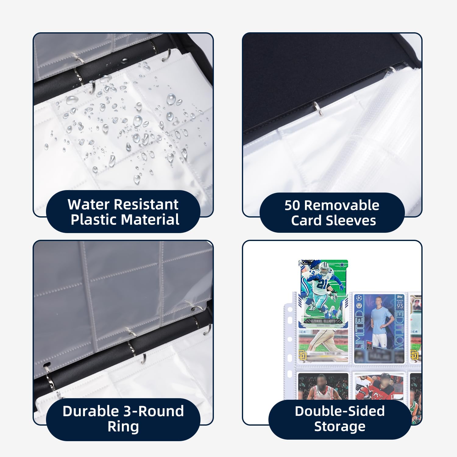 900-Pocket Baseball Card Binder with Protective Sleeves - Trading Card Display Album for Sports, Game & Collectible Cards - Perfect for Collectors, Organizers & Card Show Enthusiasts
