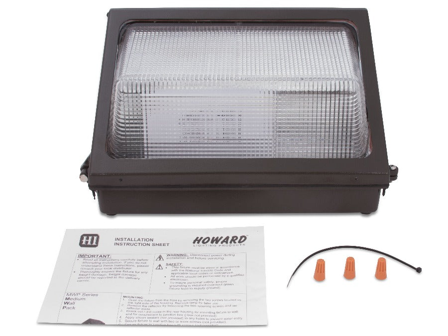 Howard Lighting LED Wall Pack Light - 95W, 12,000 Lumens, 5000K Daylight White, 120-277V, 320W Equivalent - Outdoor Security Lighting for Warehouse, Parking Lot, and Building Exterior