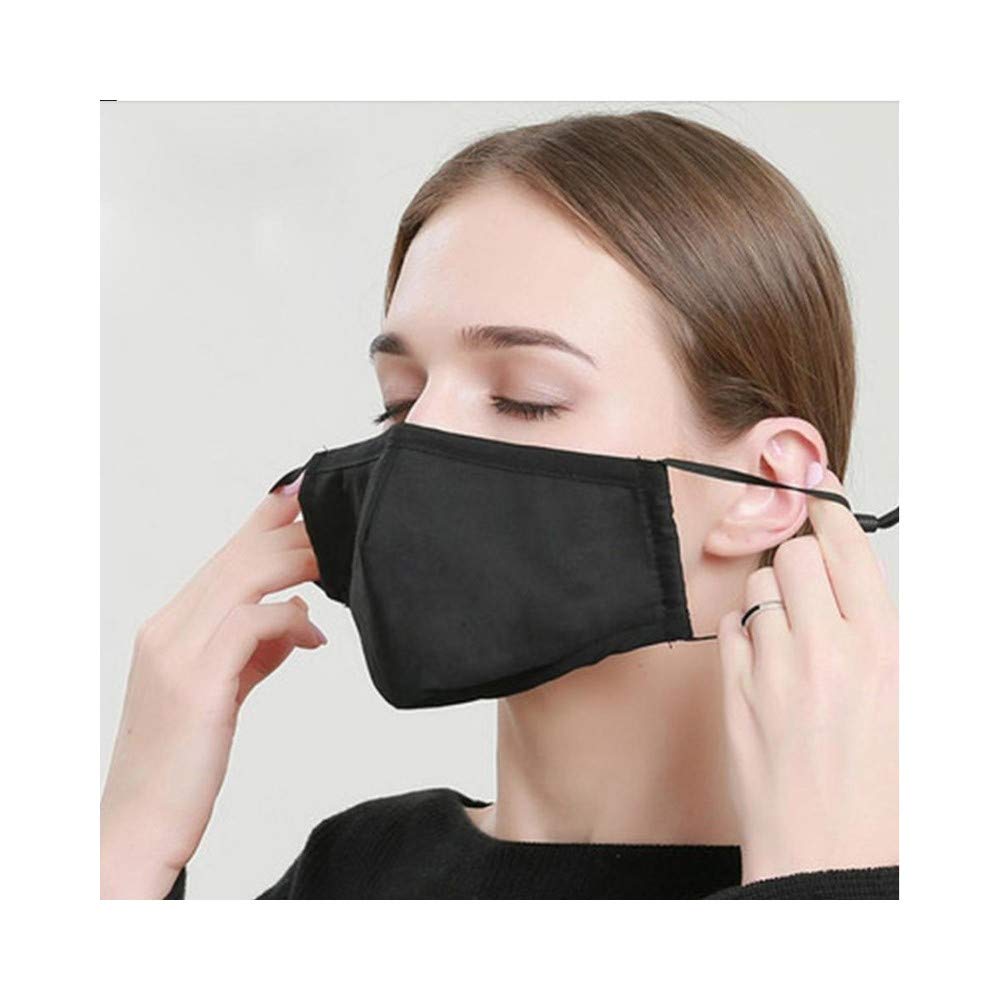 Gear Face Mask - Quilted Cotton Reusable Washable Adjustable Ear Loop - Breathable Warm Cotton Face Cover for Men & Women (Black) - Perfect for Outdoor Activities, Travel, and Daily Protection