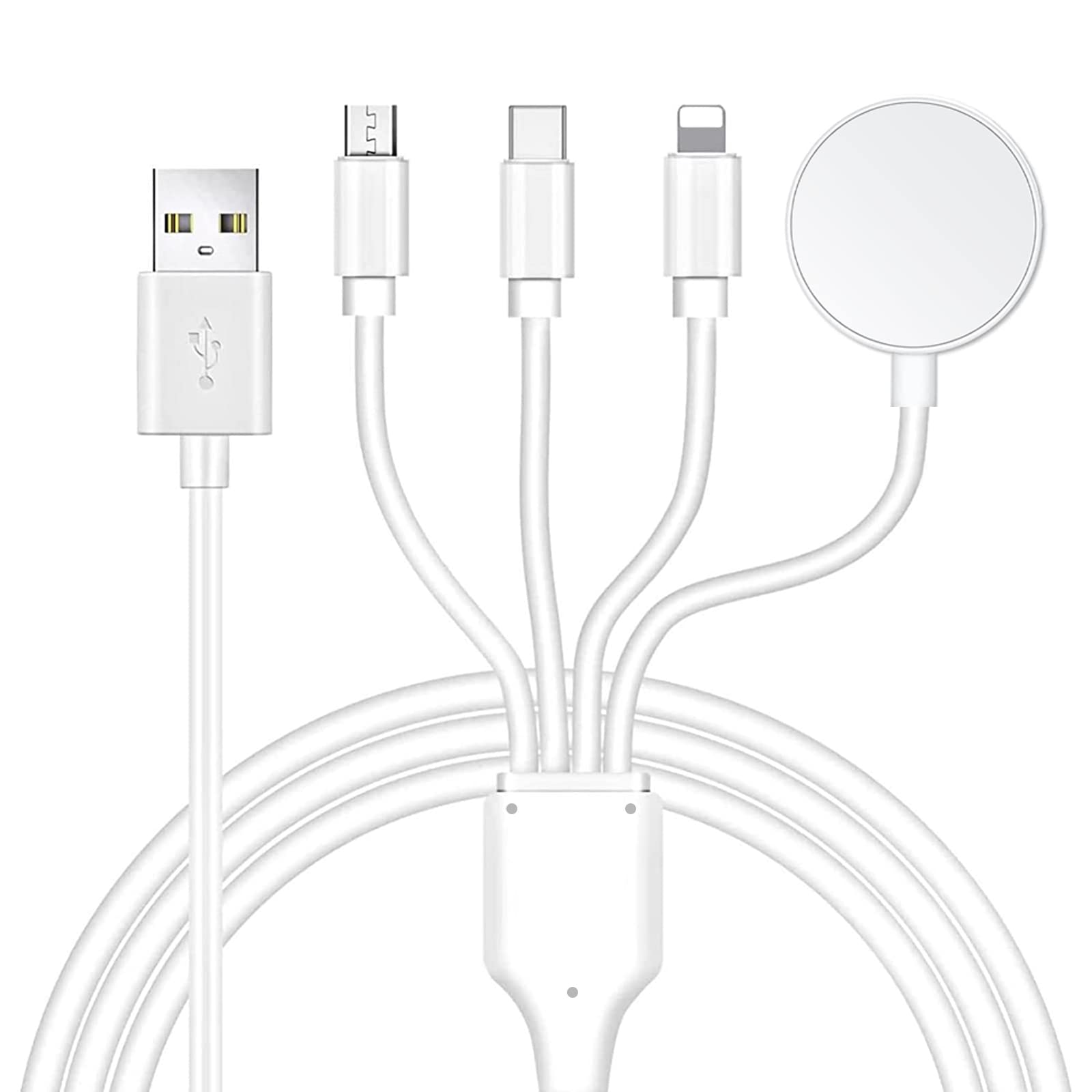 BroHonor 4-in-1 USB C Watch Charger - Fast Charging Cable for Apple Watch Ultra/SE/8/7/6/5/4/3/2/1 & iPhone 14/13/12/11/Pro/Max/X & iPad - 3.3ft Portable Type-C Charger - Perfect for Travel, Office & Home Use