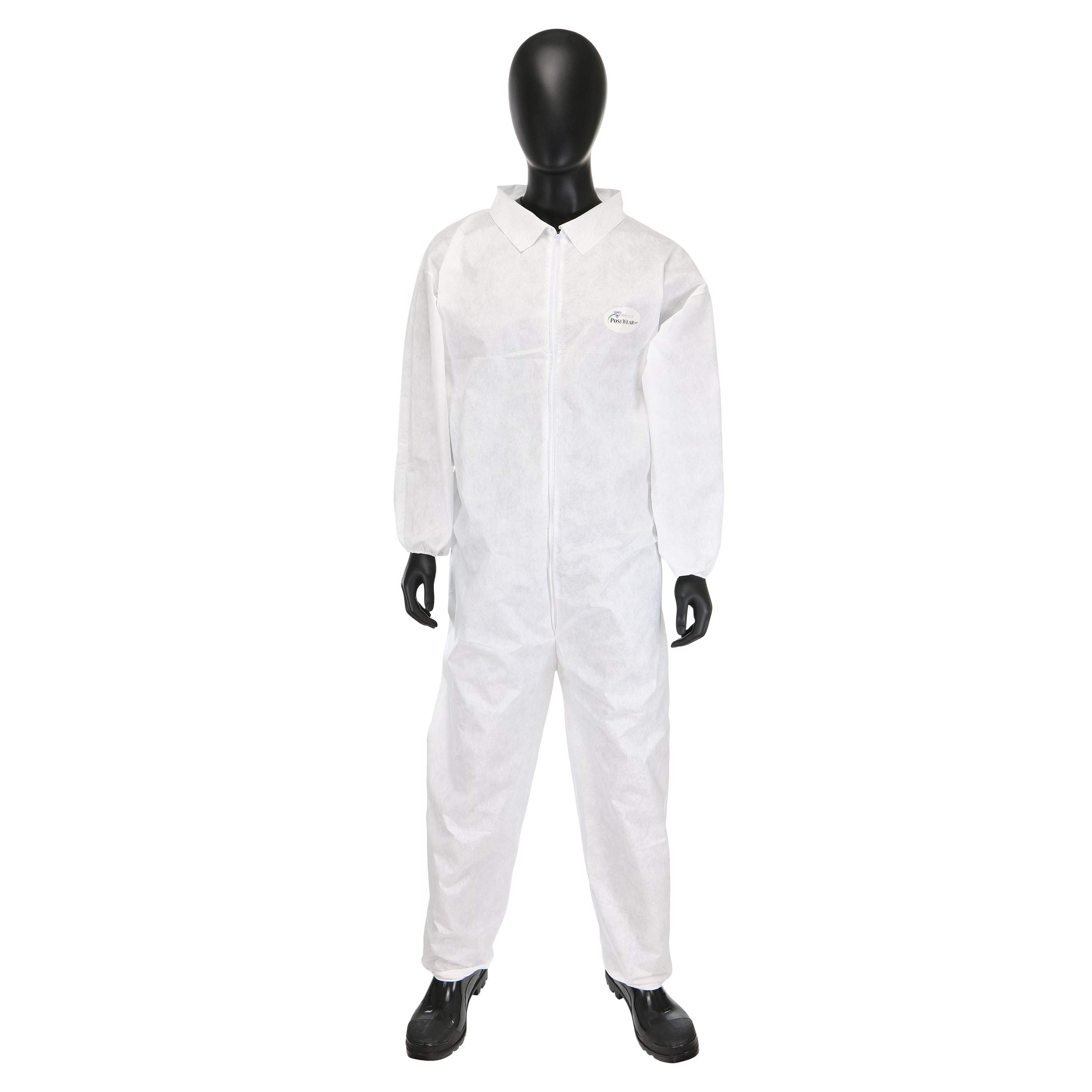 West Chester C3802 PosiM3 Coverall - Pack of 25 White X-Large Safety Work Overalls with Front Zipper & Elastic Wrist | Protective Clothing for Construction, Painting & Industrial Work
