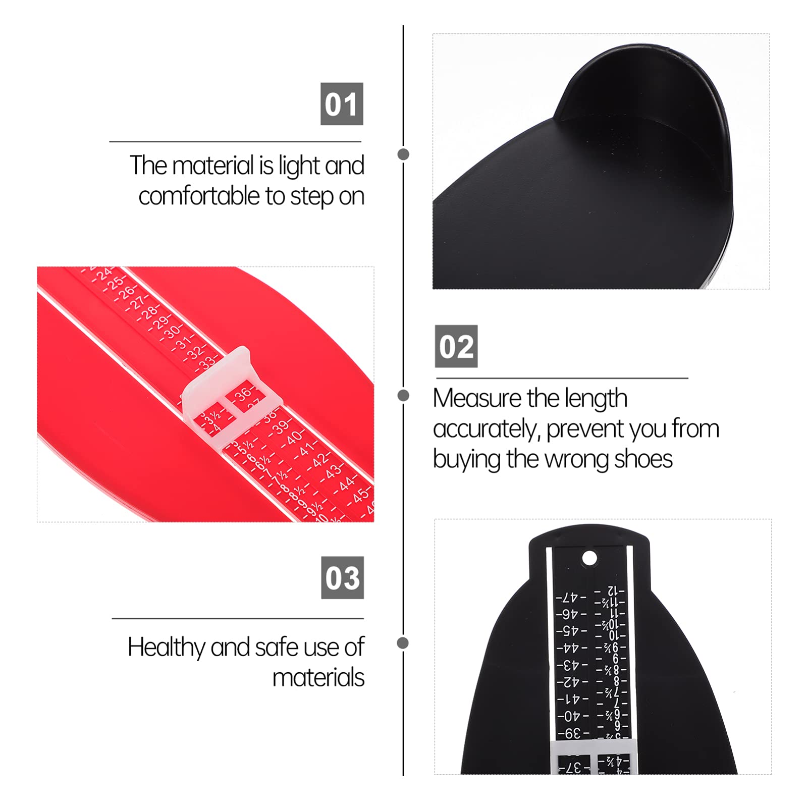 3PCS Foot Measurement Device for Adults - UK Shoe Size Measuring Ruler for Men & Women | Perfect for Online Shopping, Shoe Fitting at Home, and Podiatry Use