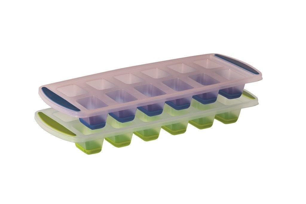 Avanti Pop Ice Cube Tray - 12 Cup Silicone Mold Set of 2 - Perfect for Cocktails, Smoothies & Party Drinks