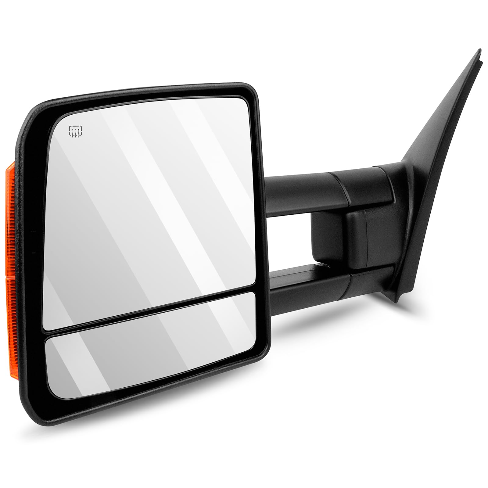 SCITOO Power-Adjustable Heated Towing Mirrors with Turn Signal Lights - Black Housing Replacement Tow Mirrors for 2007-2017 Toyota Tundra Pickup Truck - Perfect for Off-Roading, Towing & Night Driving