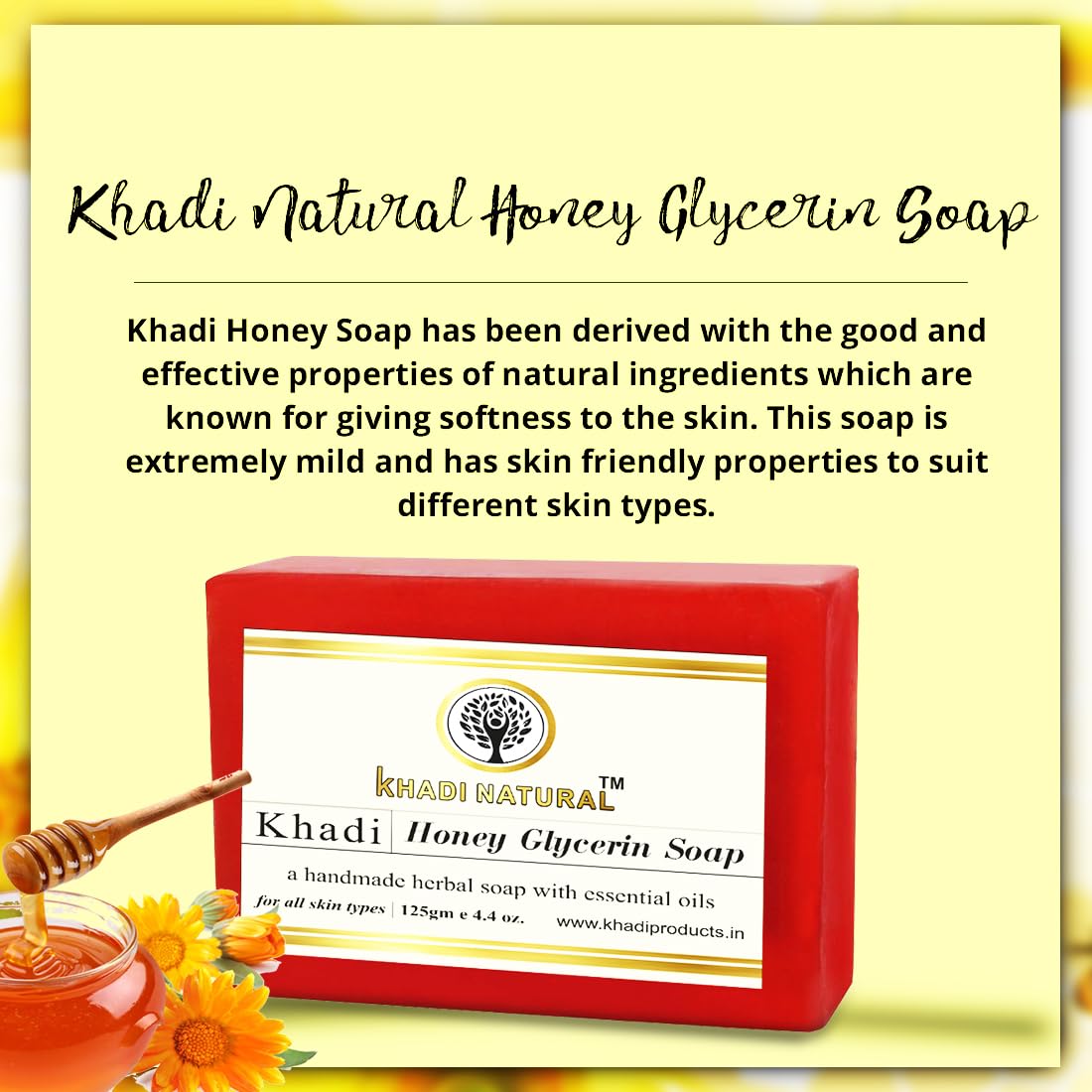 Khadi Natural Bathing Soap with Jute Bag - 125g | Handcrafted Honey Glycerin Pure Mint Soap for Luxury Skincare | Perfect for Spa Day, Gift Sets & Eco-Friendly Bathing