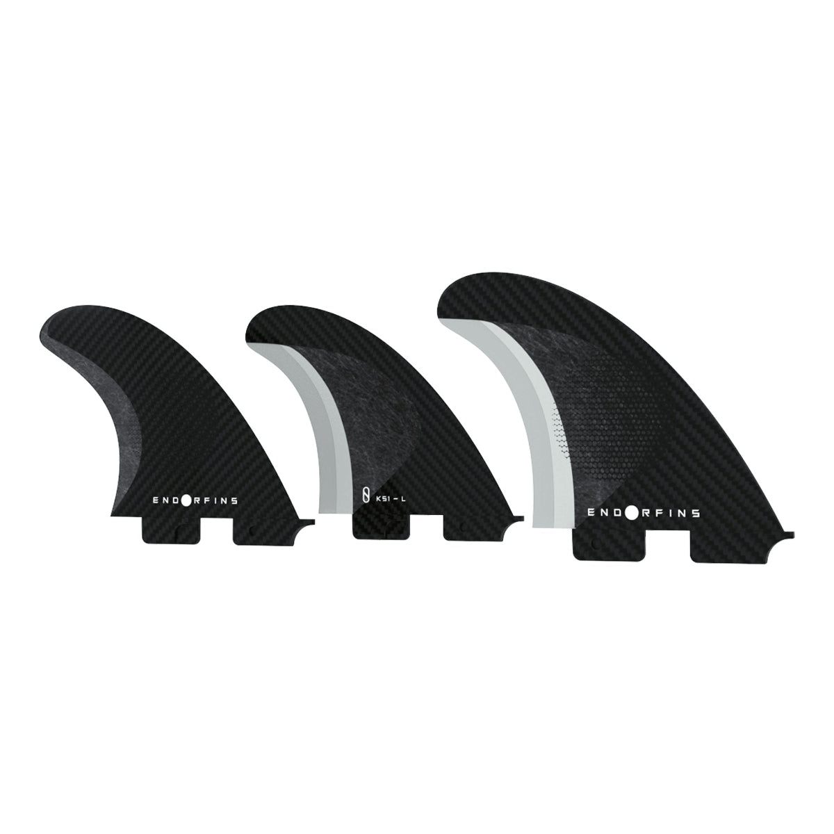 Endorfins Thruster Slater KS1 3 Fin Large Surfboard Fins - Black/Black - FCS2 Compatible for Enhanced Surfing Performance | Perfect for Shortboards and Performance Surfing