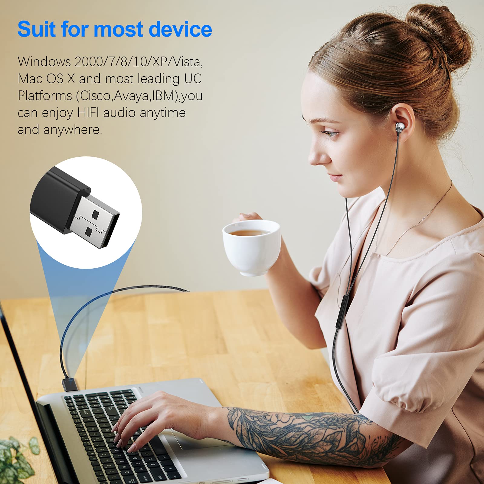 USB Gaming Headset for PC, PS4, PS5, Mac, Laptop & Chromebook - Stereo HiFi Wired Earphones with Noise Cancelling Mic & Volume Control | Perfect for Online Gaming, Video Calls & Remote Work