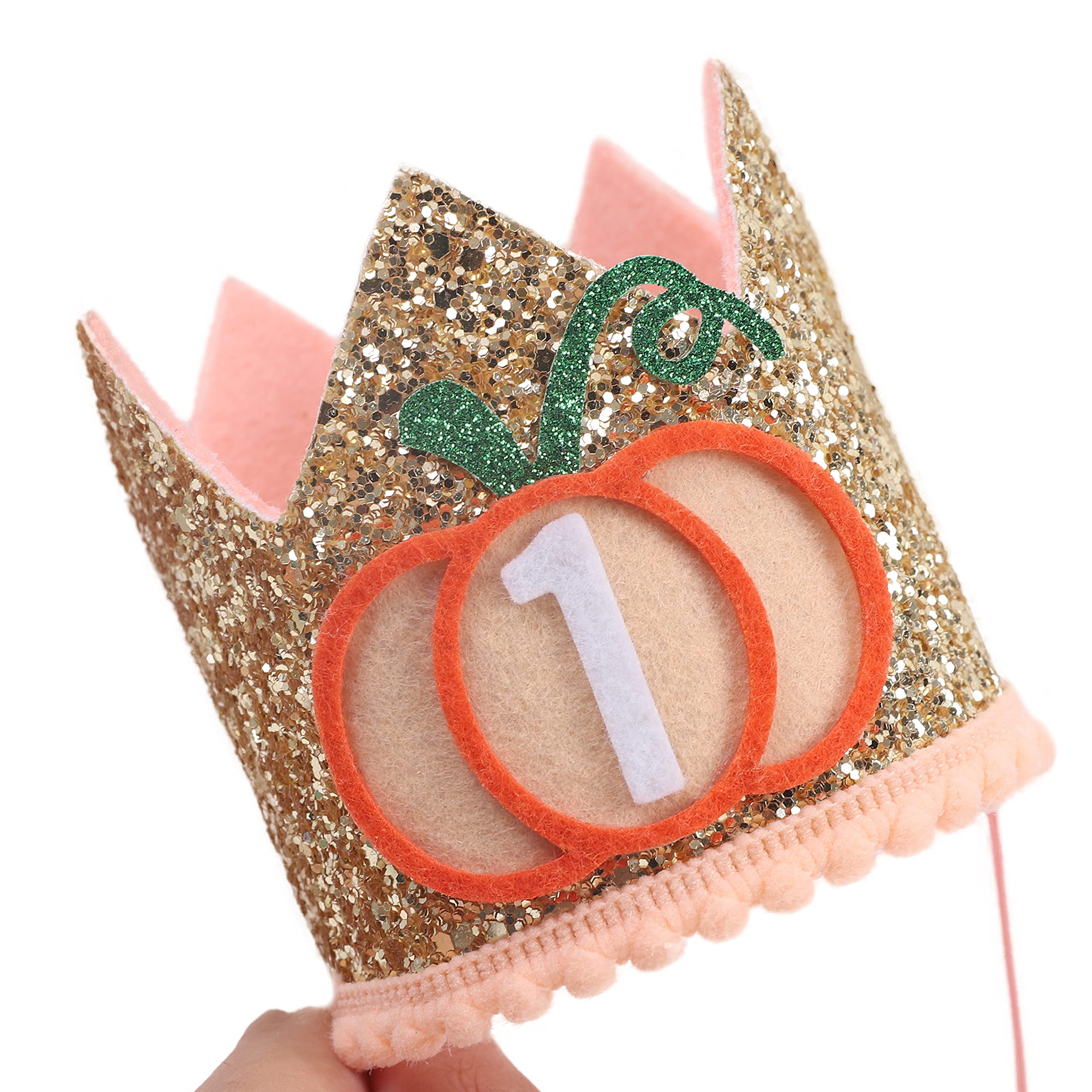 WAOUH Little Pumpkin 1st Birthday Crown - Adorable Harvest Themed Baby Birthday Hat for Girls & Boys | Perfect for Fall Birthday Parties, Photo Props & First Birthday Decorations
