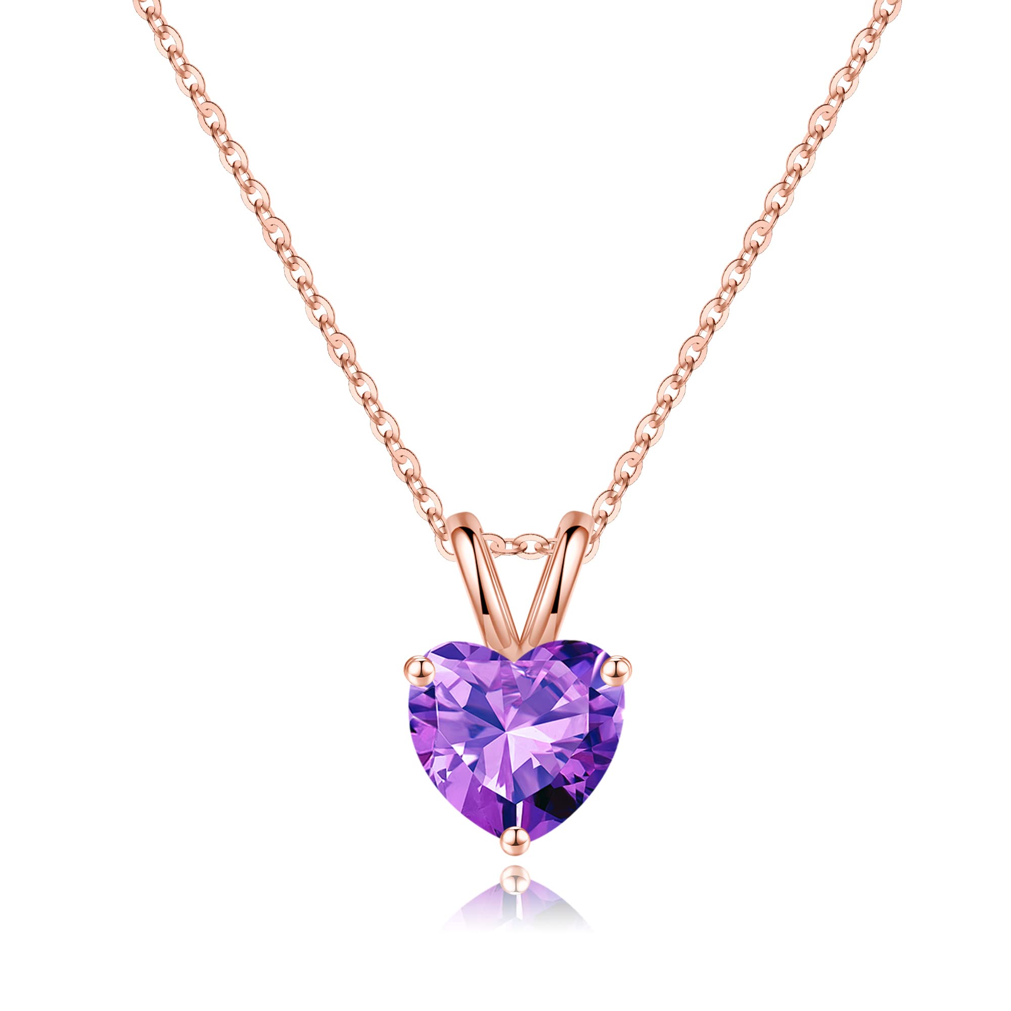 SMILEST Heart Birthstone Necklace for Women - 925 Sterling Silver Dainty Heart Pendant, Sparkling Birthstone Jewelry for Mom, Wife, Daughter, Grandma - Perfect Anniversary, Birthday Gift for Her | Elegant Everyday Wear & Special Occasion Jewelry