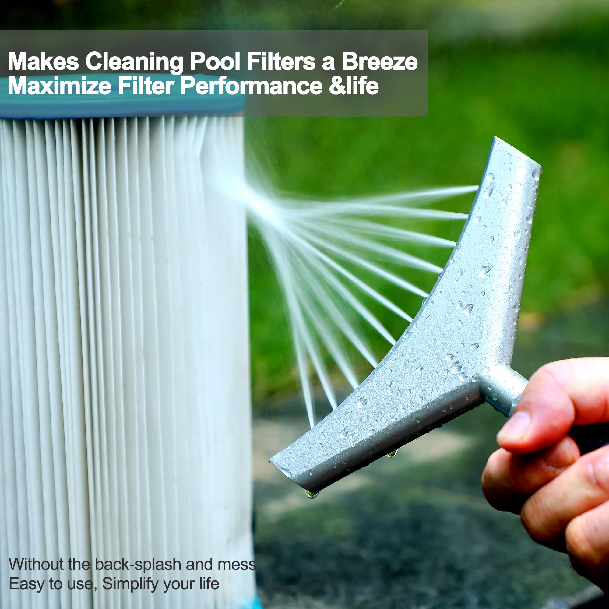 Kaviar Pool Filter Cleaner - Powerful Cartridge Cleaning Tool for Pools, Spas & Hot Tubs | Quickly Removes Leaves, Debris & Dirt | Ideal for Regular Pool Maintenance & Filter Cleaning