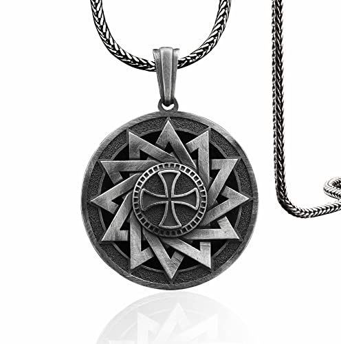 Handmade Sterling Silver Men's Cross Charm Necklace - Ertsgamma Religious Jewelry, Son of God Pendant, Christian Gift for Baptism, Confirmation & Daily Wear