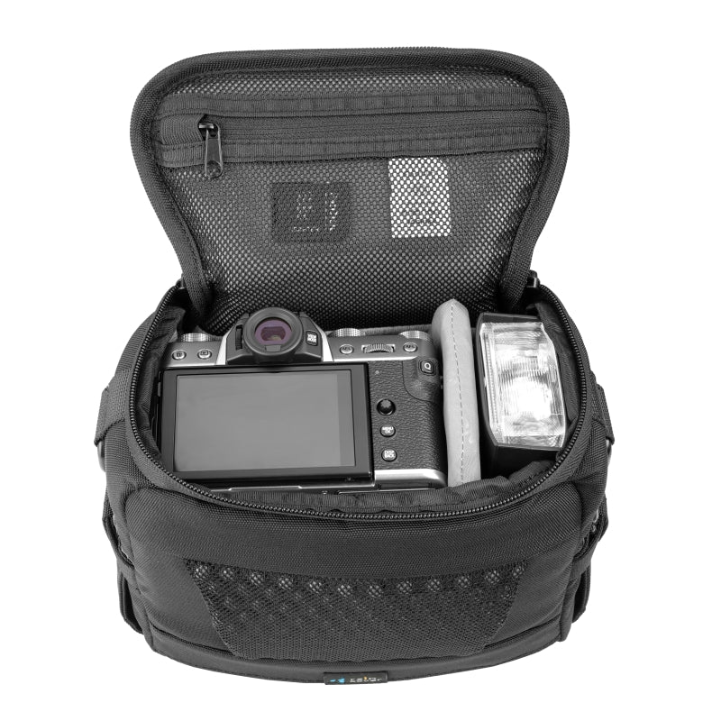 VEO 15M Black Camera Shoulder Bag - Waterproof DSLR Camera Case with Adjustable Strap for Photographers & Travel - Perfect for Outdoor Shooting, Travel Photography & Daily Use