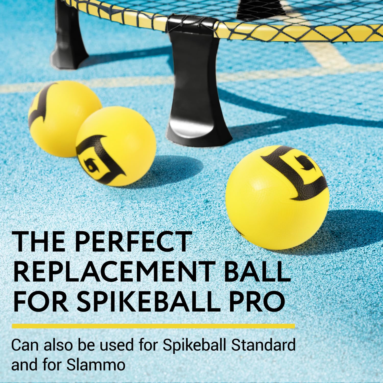 Regulation Replacement Balls [3 Pack] - Compatible with SpikeBall & SpikeBall Pro Set - Includes Pump - Outdoor Game Equipment for Beach, Backyard & Park Play