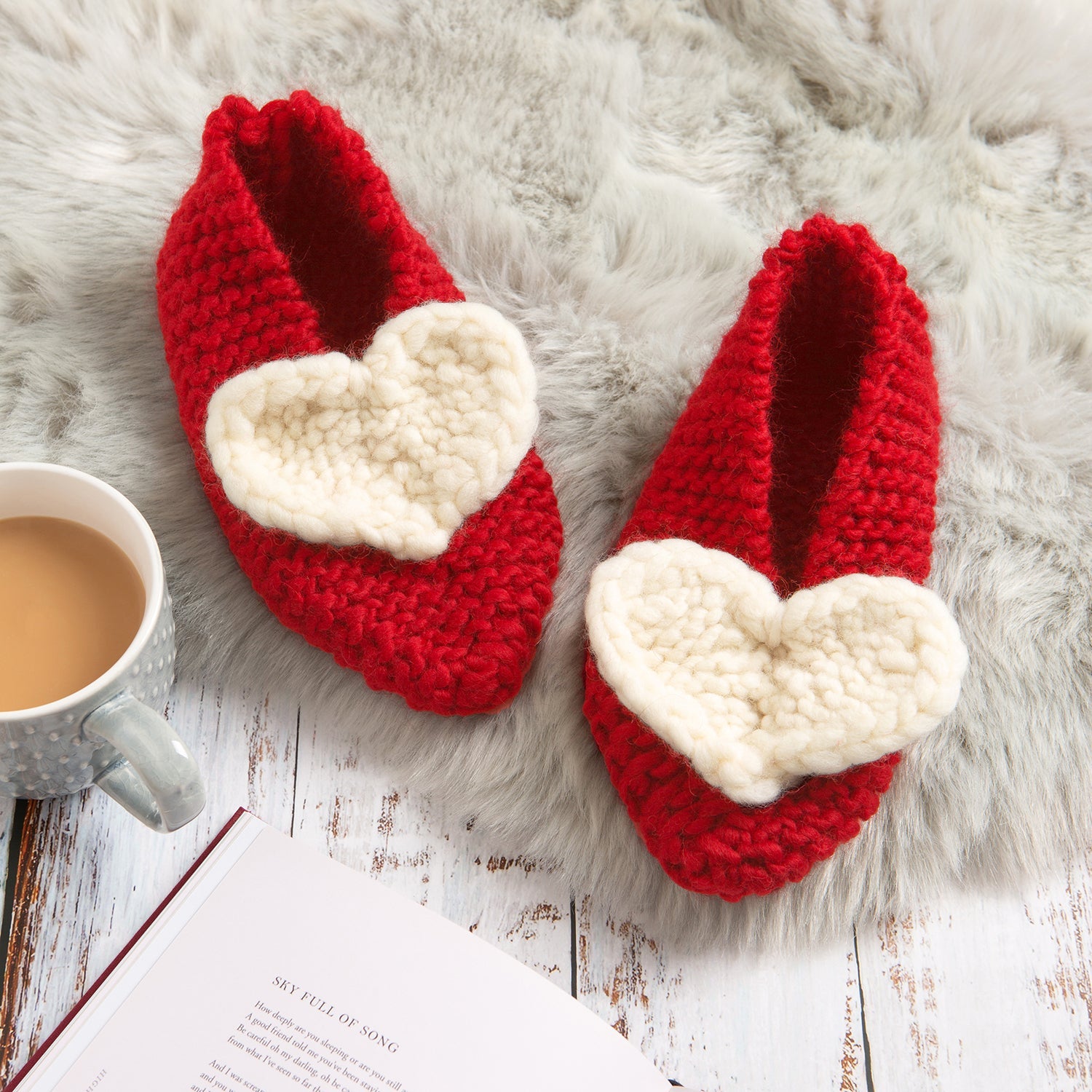 Heart Slipper Knitting Kit - DIY Cozy Crochet Slippers for Adults, Perfect for Winter Home & Gift Giving - Great for Relaxation and Handmade Crafts
