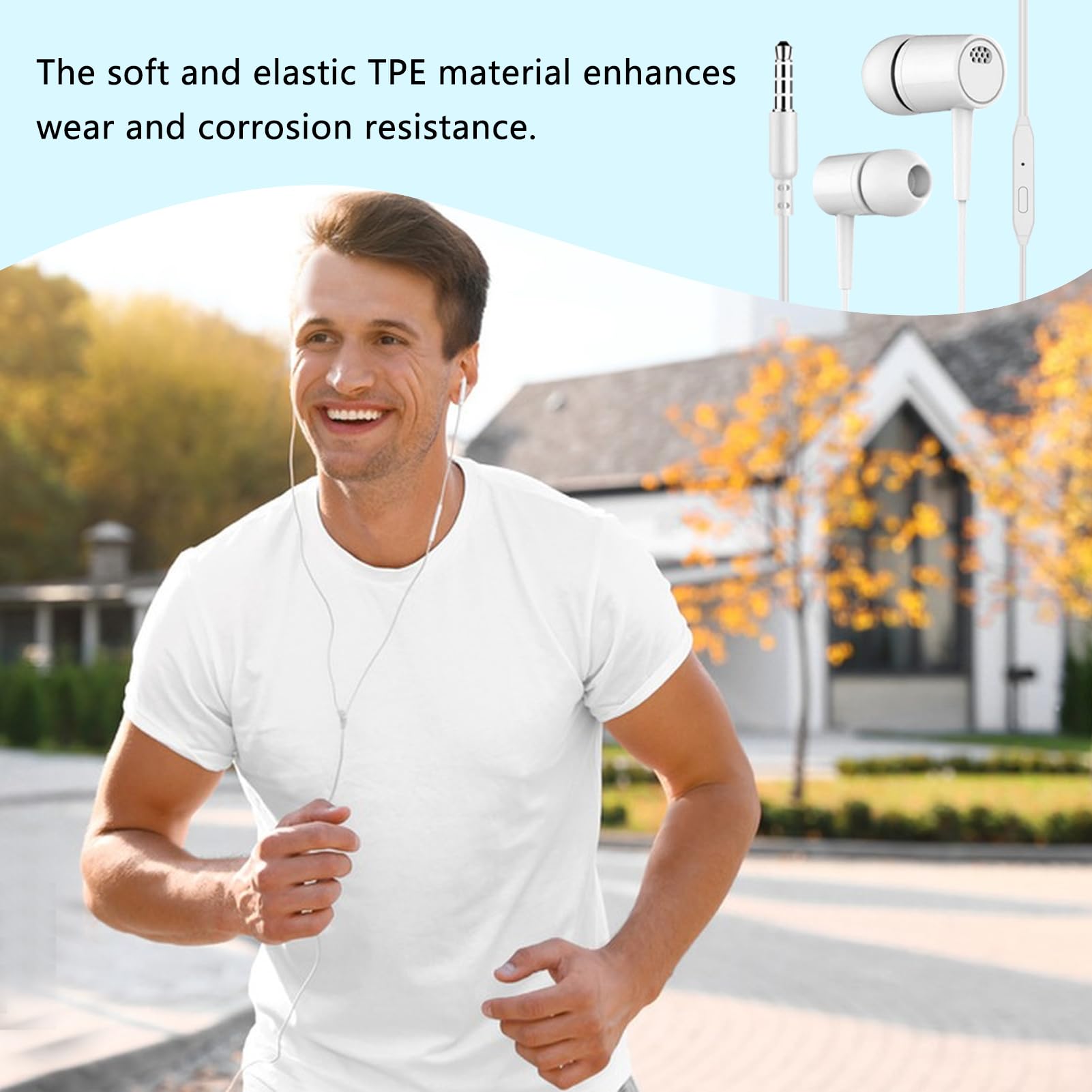 Premium Wired Earbuds with Microphone - 3.5mm Noise Cancelling In-Ear Headphones, Ergonomic Design & Powerful Bass Stereo Sound | Perfect for Smartphones, Laptops, Computers - Ideal for Commuting, Gaming & Workouts