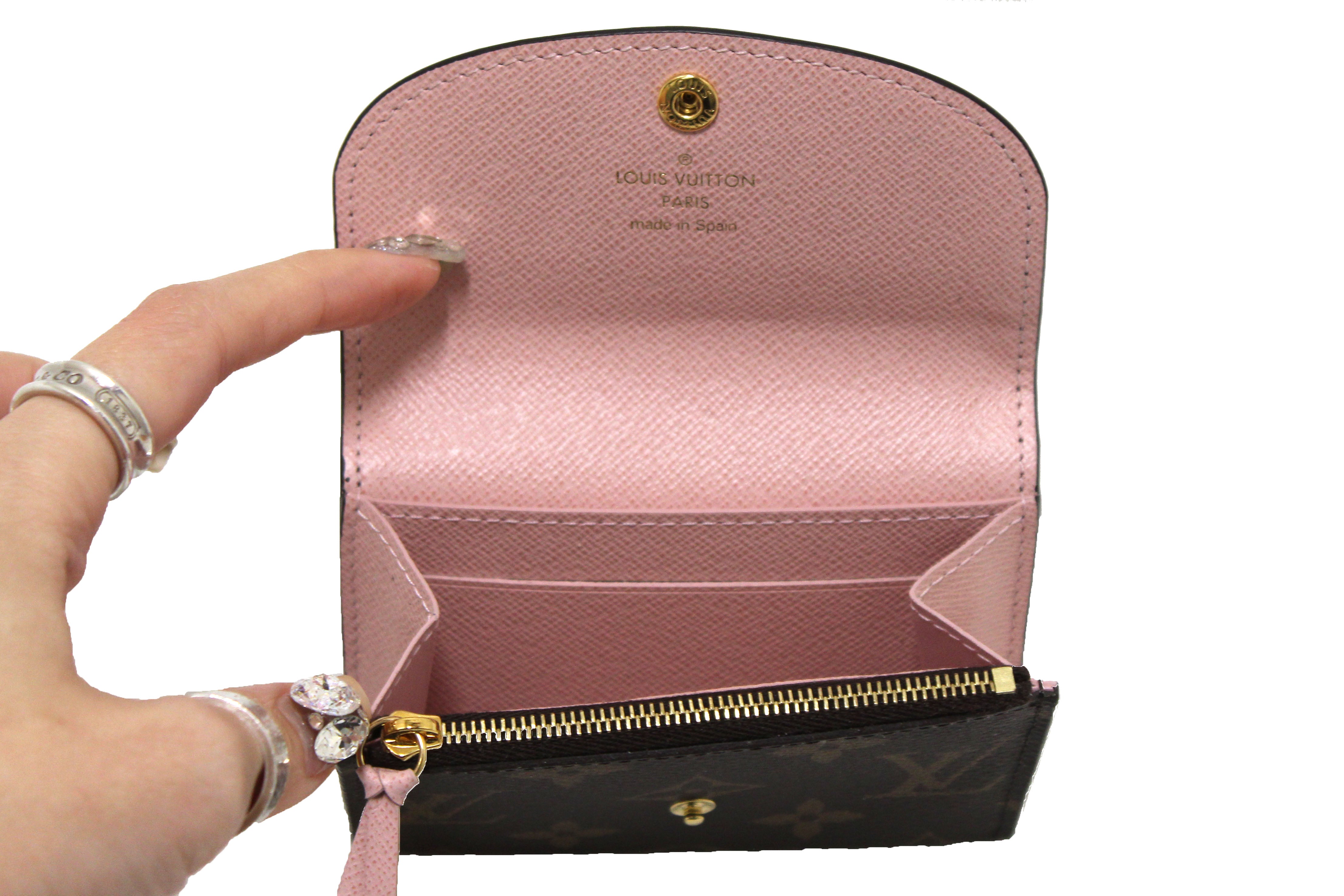 Authentic Louis Vuitton Monogram Rosalie Coin Purse & Wallet - Compact Luxury Organizer for Cards, Cash, and Coins | Perfect for Everyday Use, Travel, and Gift Giving