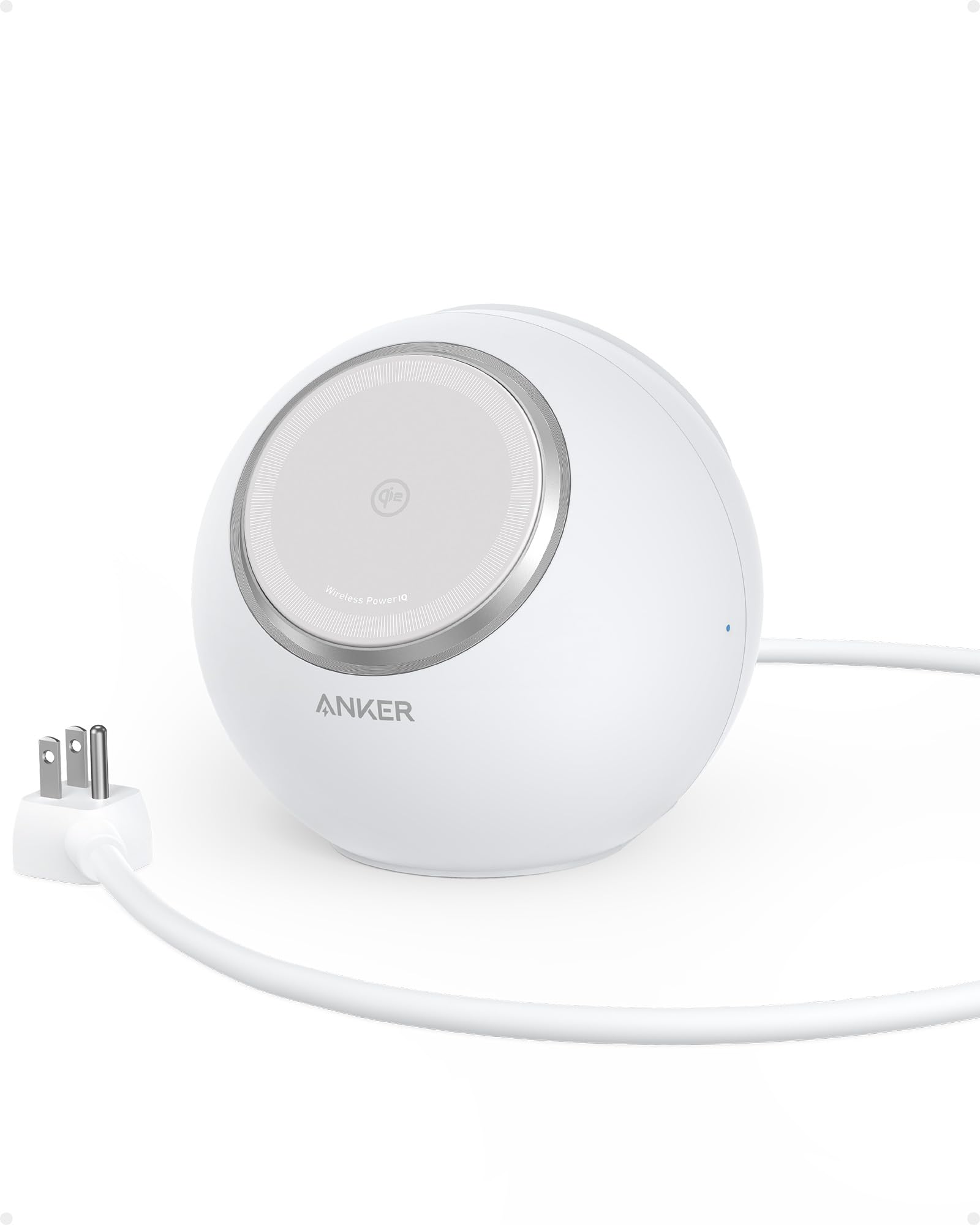 Anker MagGo Magnetic Charging Station - Qi2 Certified 15W Ultra-Fast MagSafe Wireless Charger for iPhone 15/14/13/12, 8-in-1 Power Strip with 3 AC Outlets & 4 USB Ports for MacBook, iPad, AirPods | Perfect for Home Office, Bedside & Travel Charging (White)