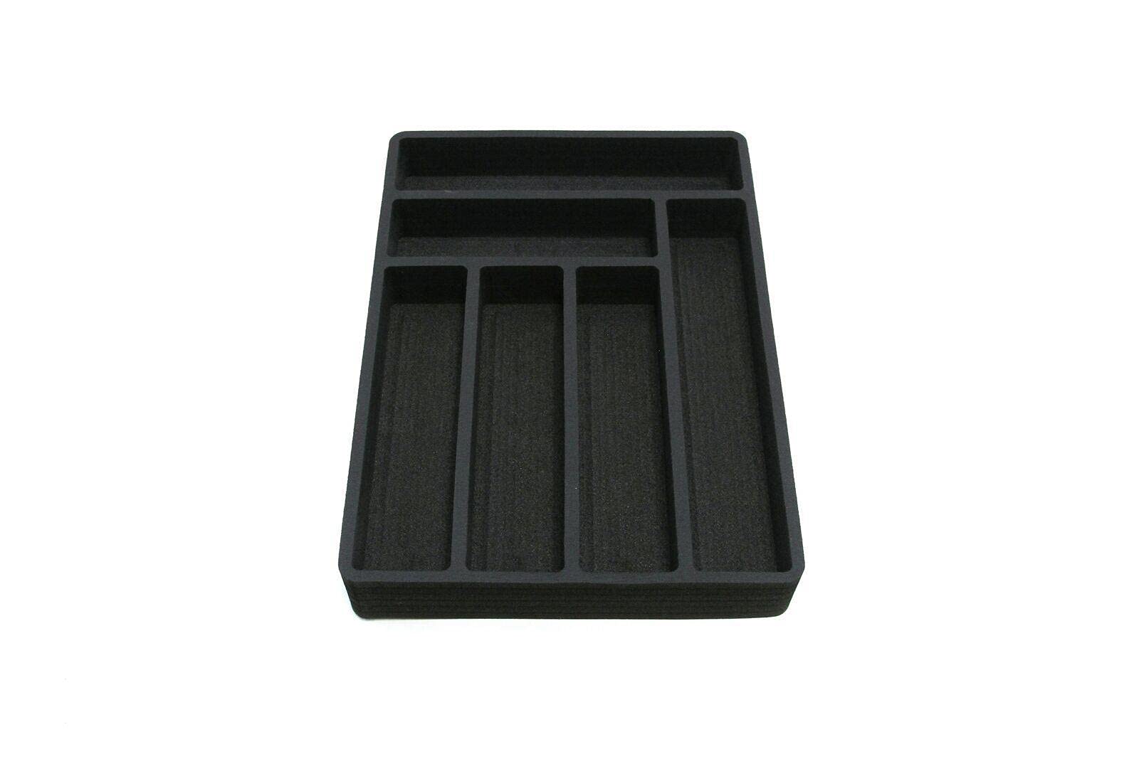 CarteRE 2-Pack Extra Large Black Kitchen Drawer Organizer - 8 Slot Utensil Holder (19