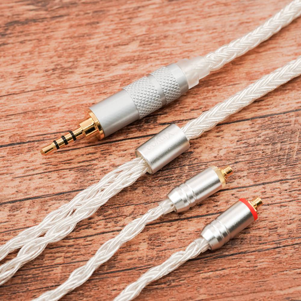 Yinyoo 16 Core Silver Plated Upgrade Cable for IEMs - 2.5mm/3.5mm/4.4mm Balanced & Unbalanced - Compatible with MMCX/2PIN/QDC Connectors - Perfect for Audiophiles, Musicians & Studio Monitoring