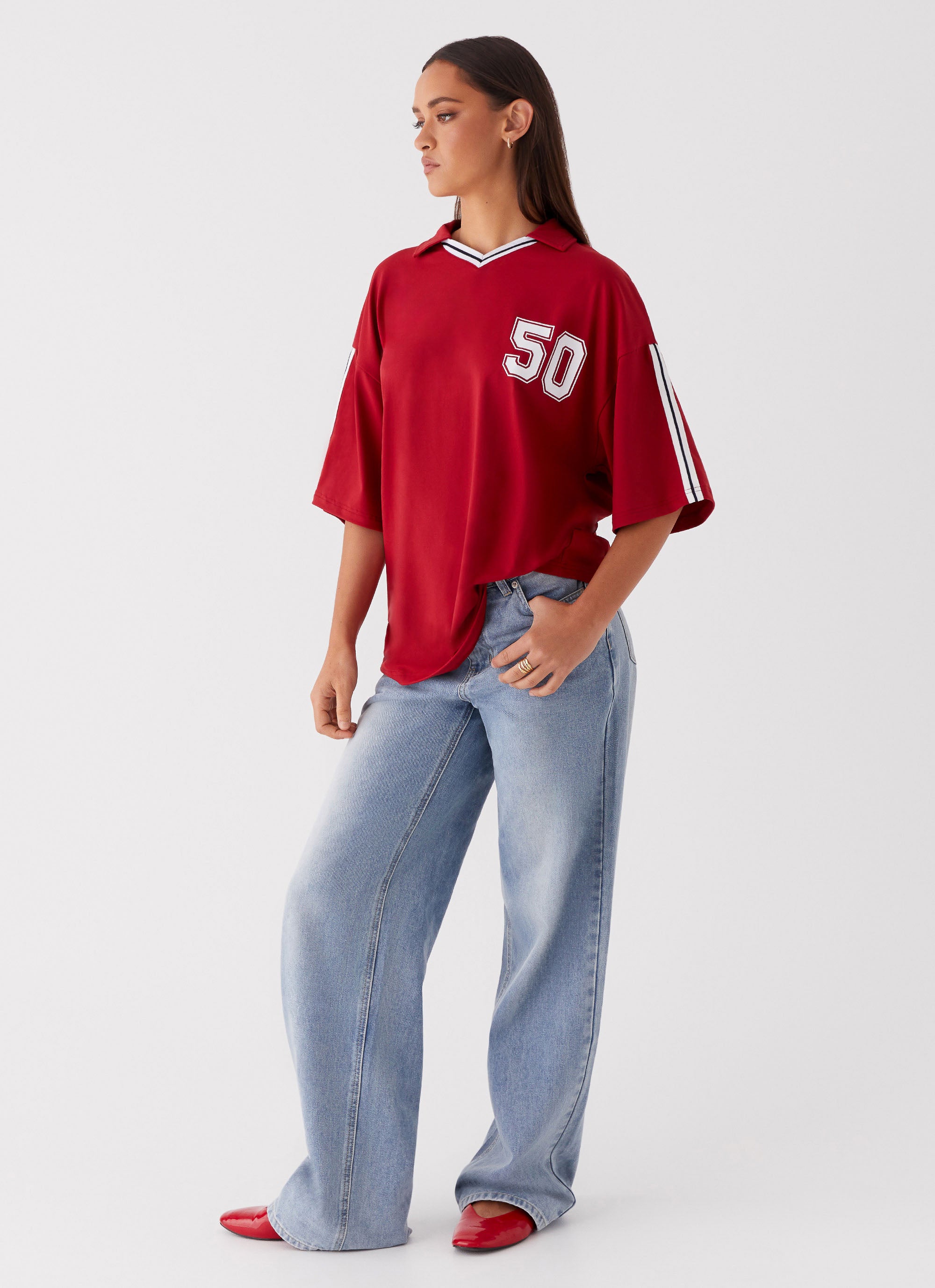 Jayde Jersey Top for Women - Soft & Comfortable Maroon Knit Shirt - Perfect for Casual Wear, Layering & Everyday Outfits