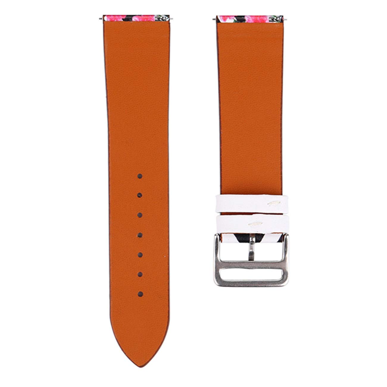 Premium PU Leather Floral Print Watch Band Replacement for Fitbit Versa/Versa 2/Versa Lite - Soft Adjustable Wrist Strap Bracelet for Women & Girls - Perfect for Workouts, Office & Casual Wear