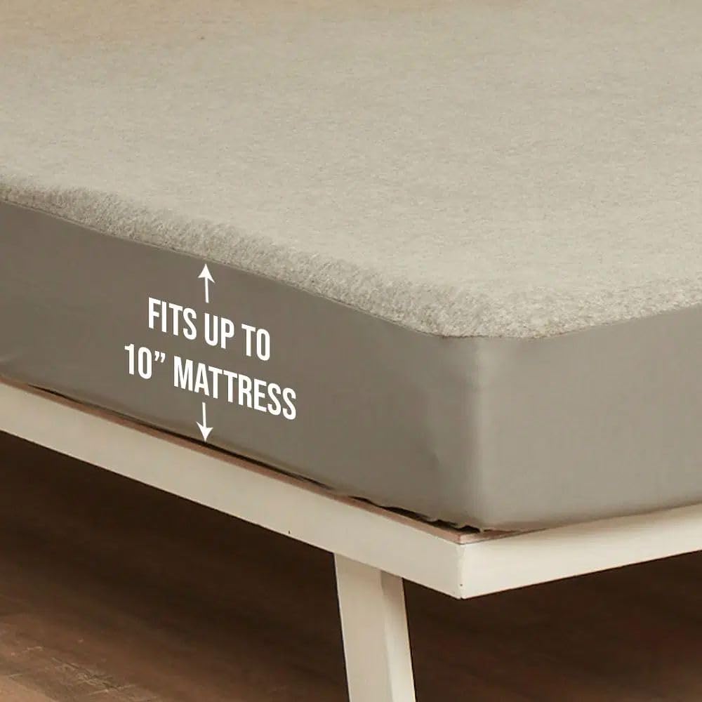 100% Waterproof Premium Cotton Mattress Protector | Breathable & Hypoallergenic Ultra Soft Fitted Bed Cover 78