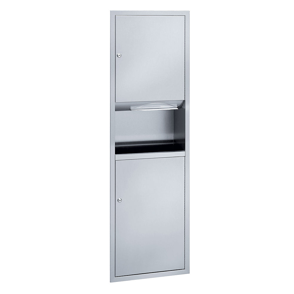 Bradley 238 0000 Recessed Single Multi 82 Gallon Towel Waste Unit - Perfect for Commercial Restrooms, Hospitals, and Public Spaces