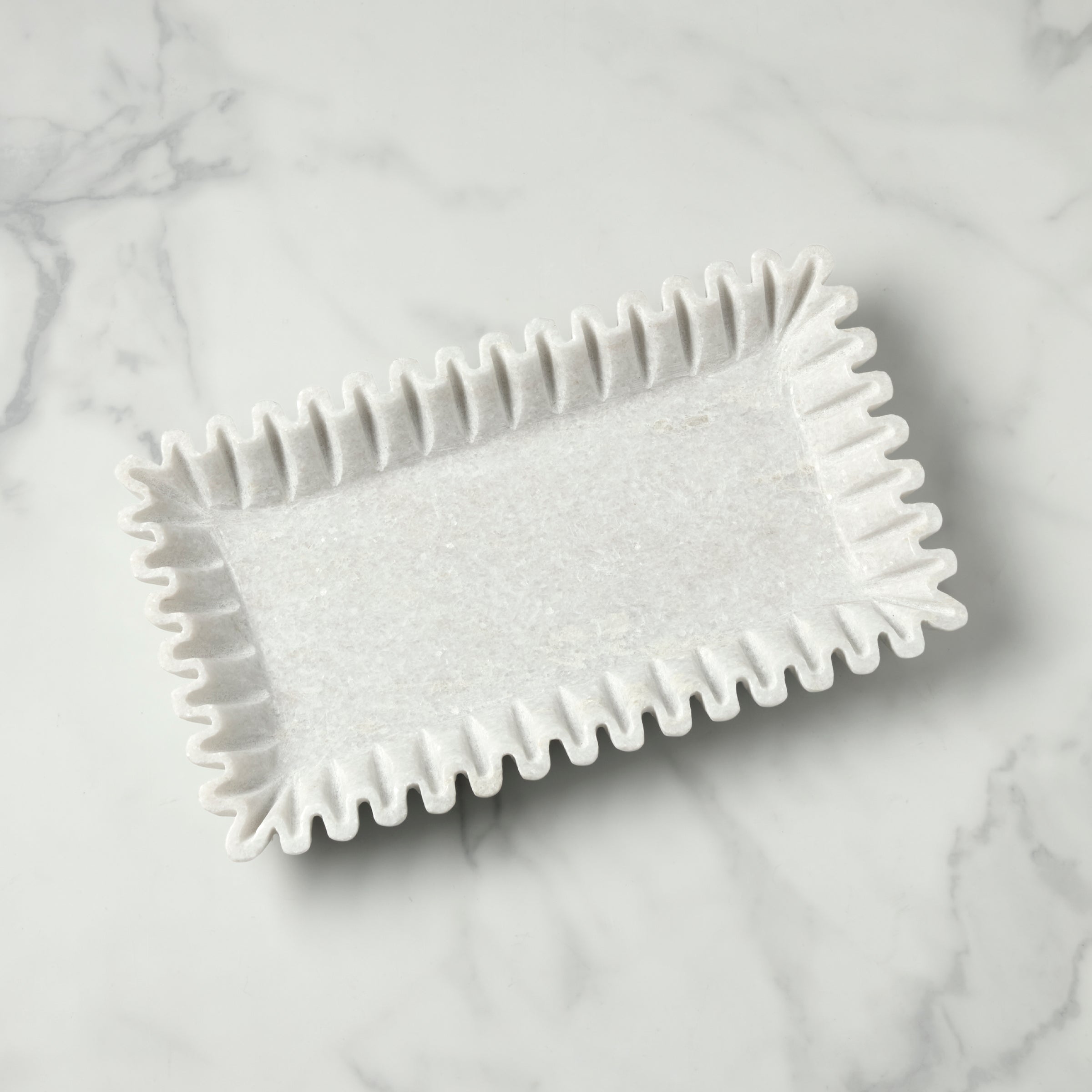 Waterloo Artisan Crafted Wavy Marble Serving Platter - Perfect for Charcuterie Boards, Cheese Displays & Elegant Entertaining