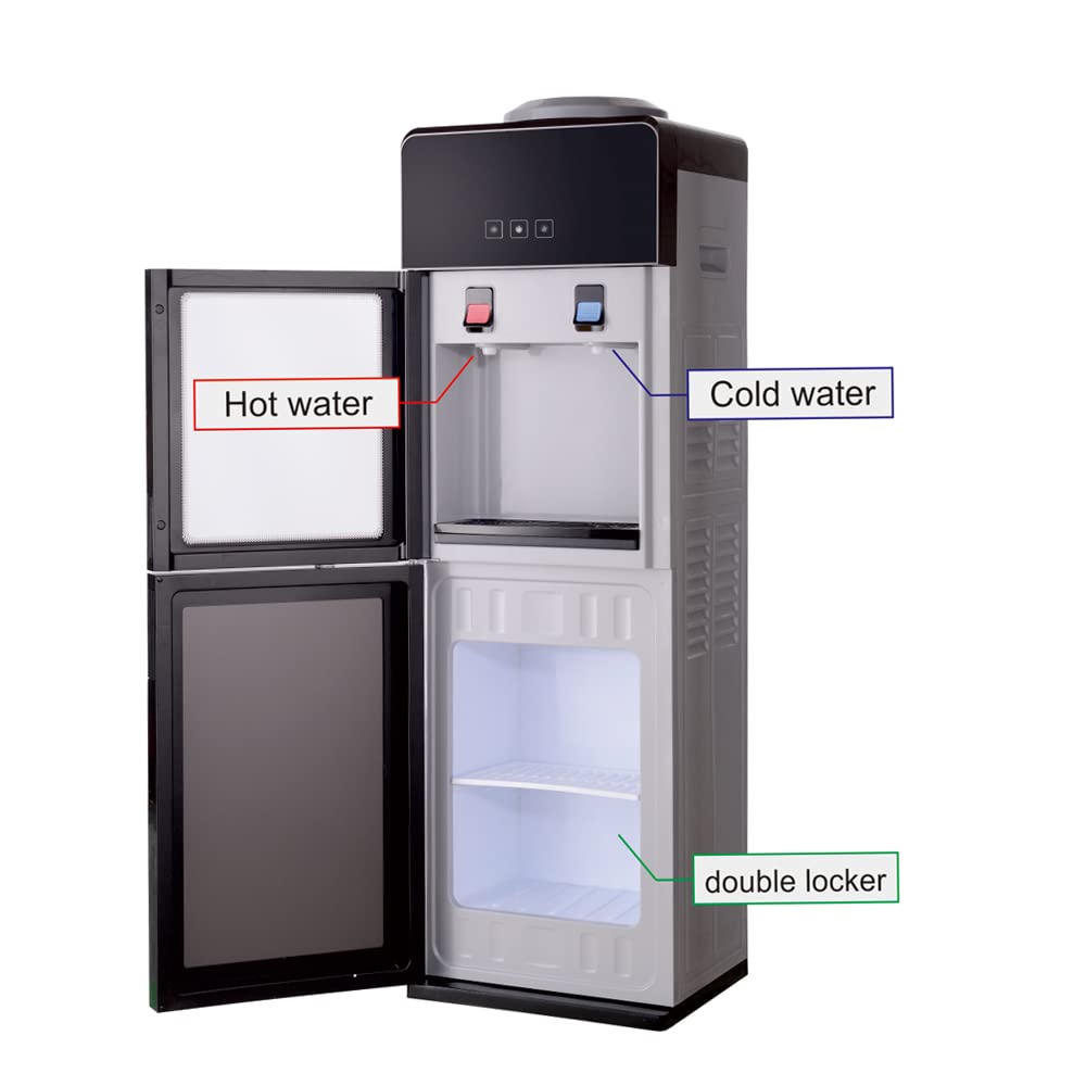 Top Loading Water Cooler Dispenser with Hot & Cold Water - 3/5 Gallon Bottle Capacity, Compressor Cooling System for Home, Kitchen, Office & Dorm | Electronic Cooling | Perfect for Hydration, Parties & Workspaces