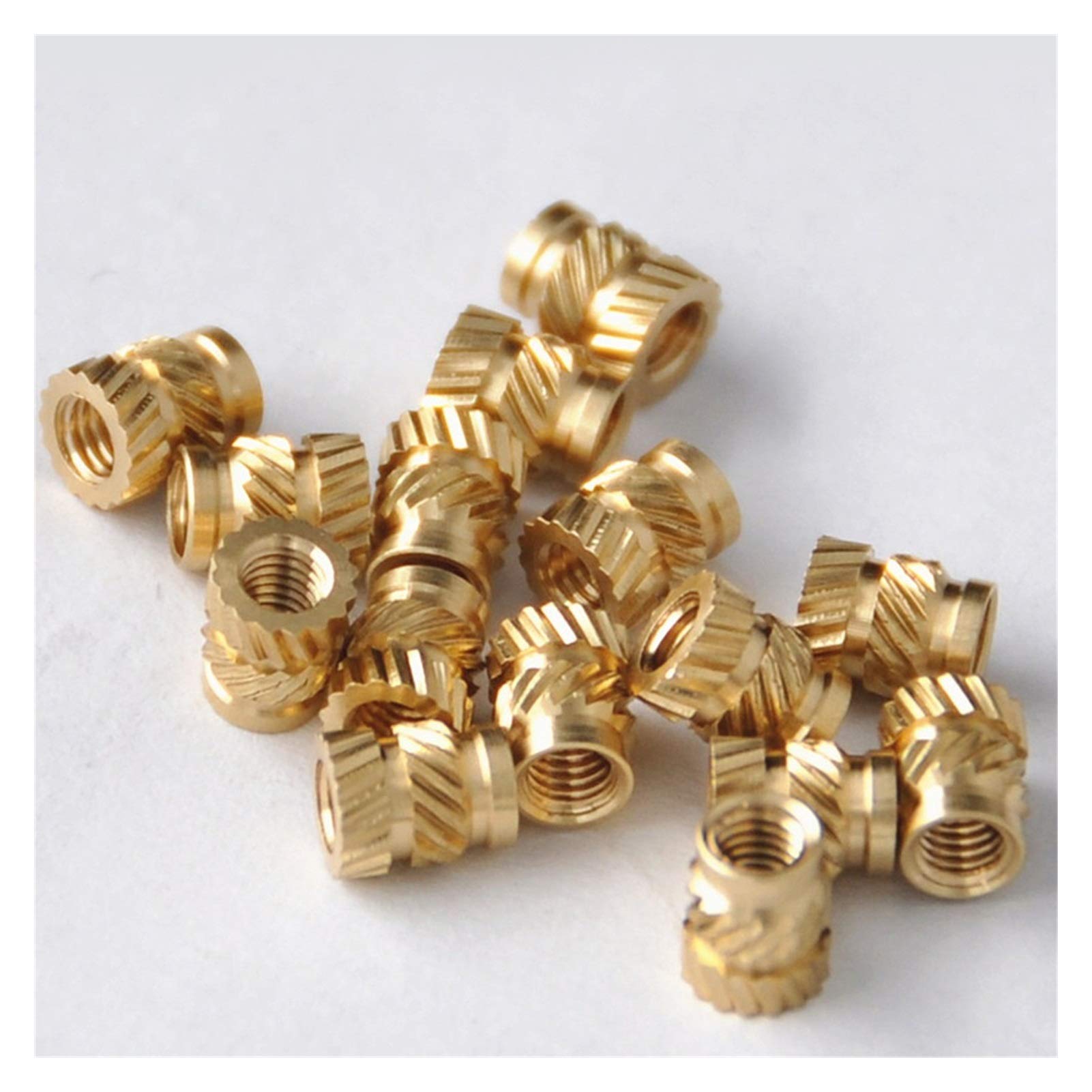 100pcs M3 Knurled Brass Heat-Set Threaded Inserts - High Temperature Resistant Embedment Nuts for 3D Printers, CNC Machines & DIY Projects - Perfect for Plastic Parts Assembly & Model Making