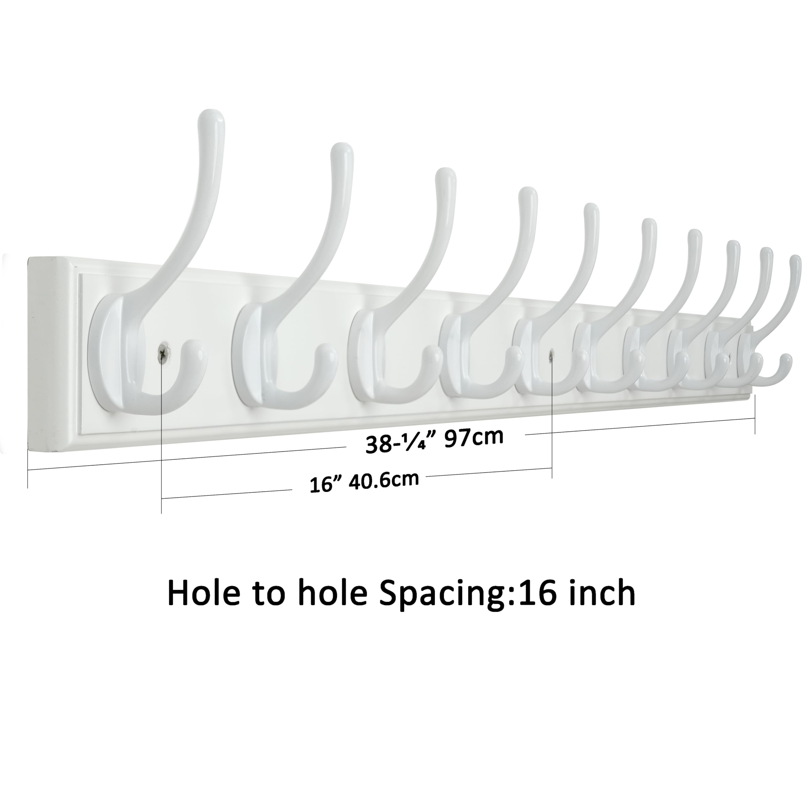 WEBI 10-Hook Wall Mounted Coat Rack - 38.25