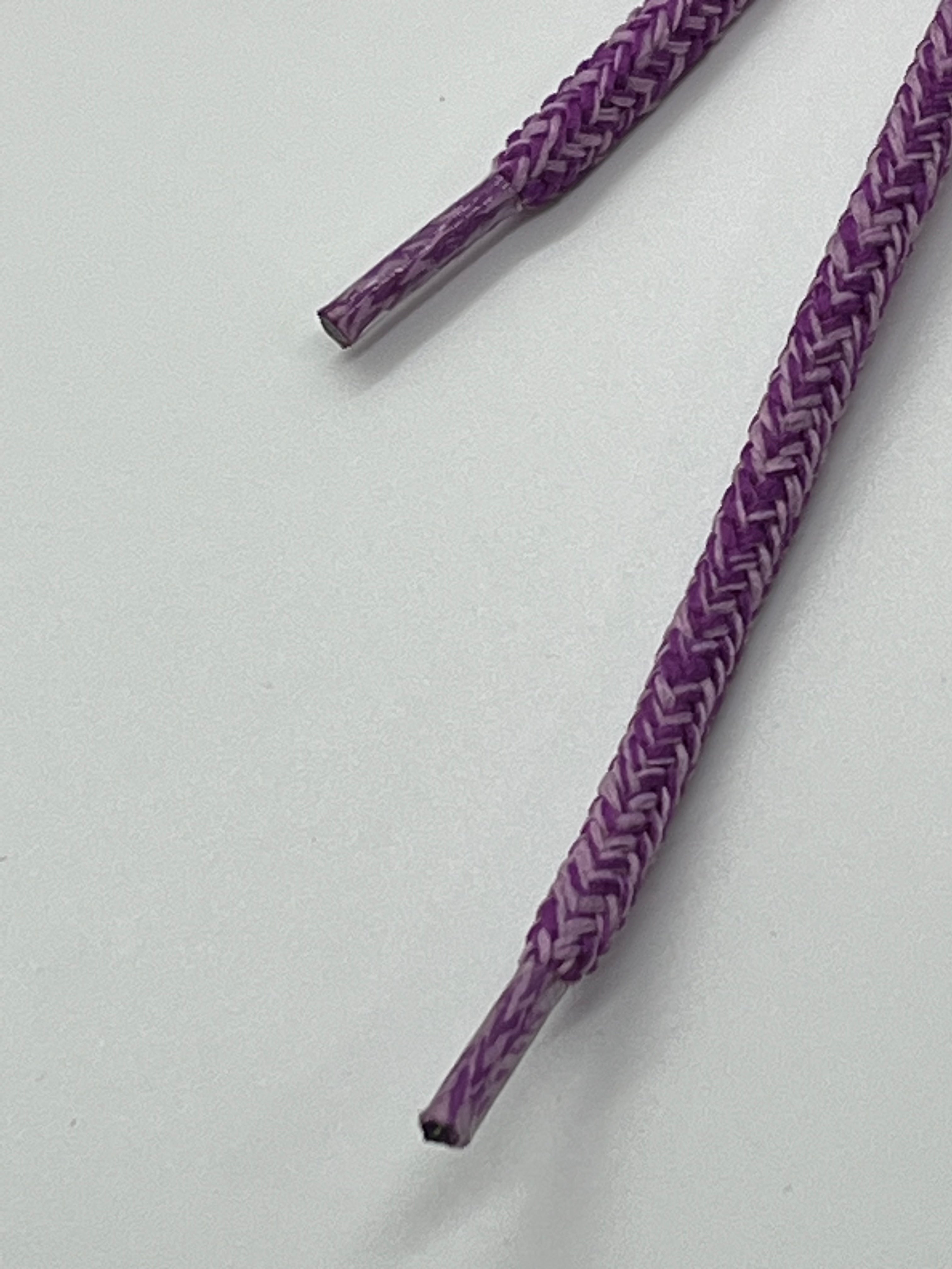 Vintage Round Tweed Shoelaces for Boots & Shoes - Purple Cotton Laces for Dress Shoes, Oxfords & Casual Wear - Perfect for Fall & Winter Fashion