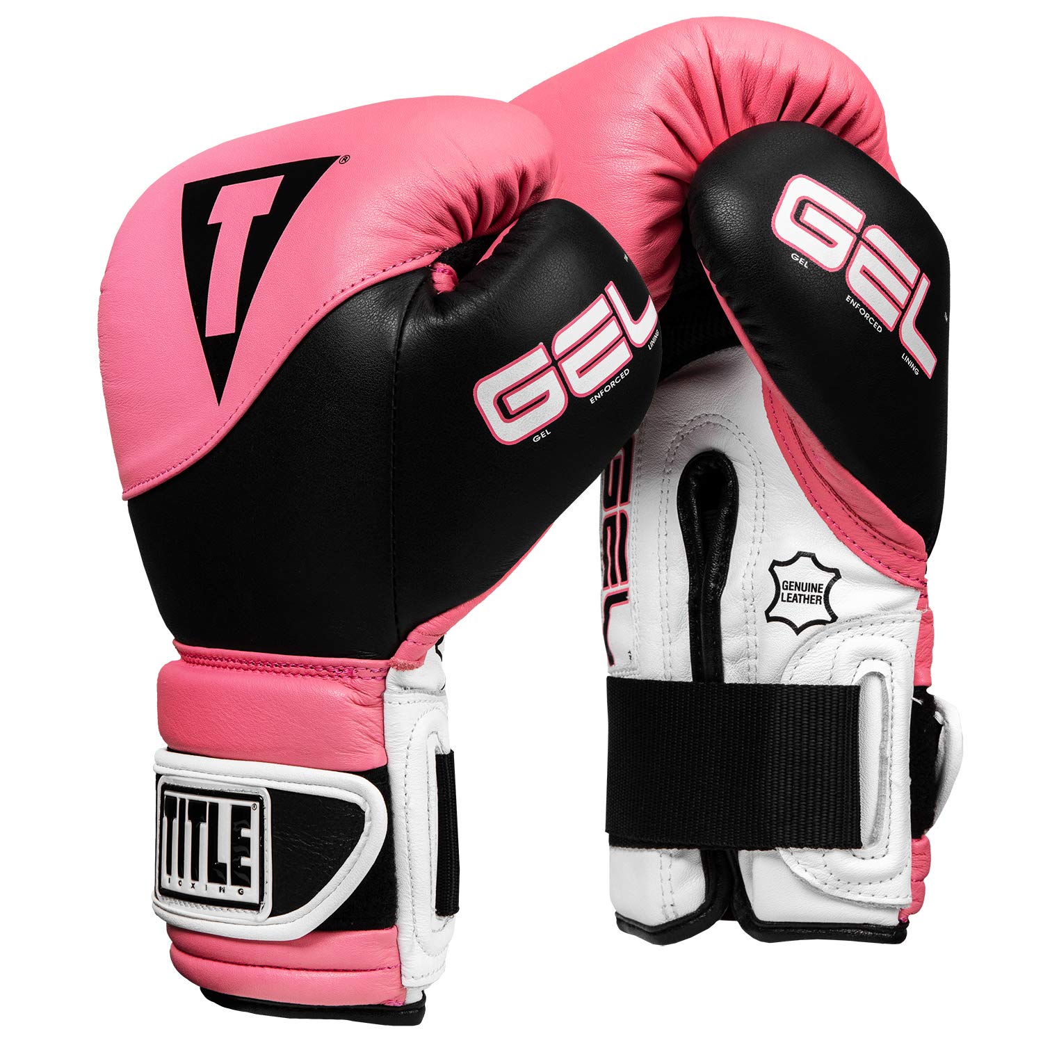 Title Boxing Gel Suspense Training Gloves 16 oz - Pink & Black for Boxing, MMA, Kickboxing & Fitness Training - Premium Hand Protection for Sparring & Heavy Bag Workouts