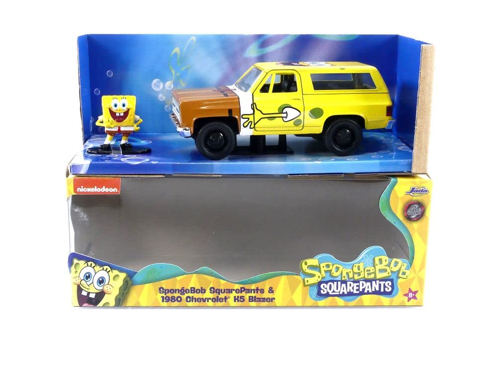 Jada Toys Spongebob Squarepants 1:32 Scale 1980 Chevy Blazer K5 Die-Cast Model Car with 1.65