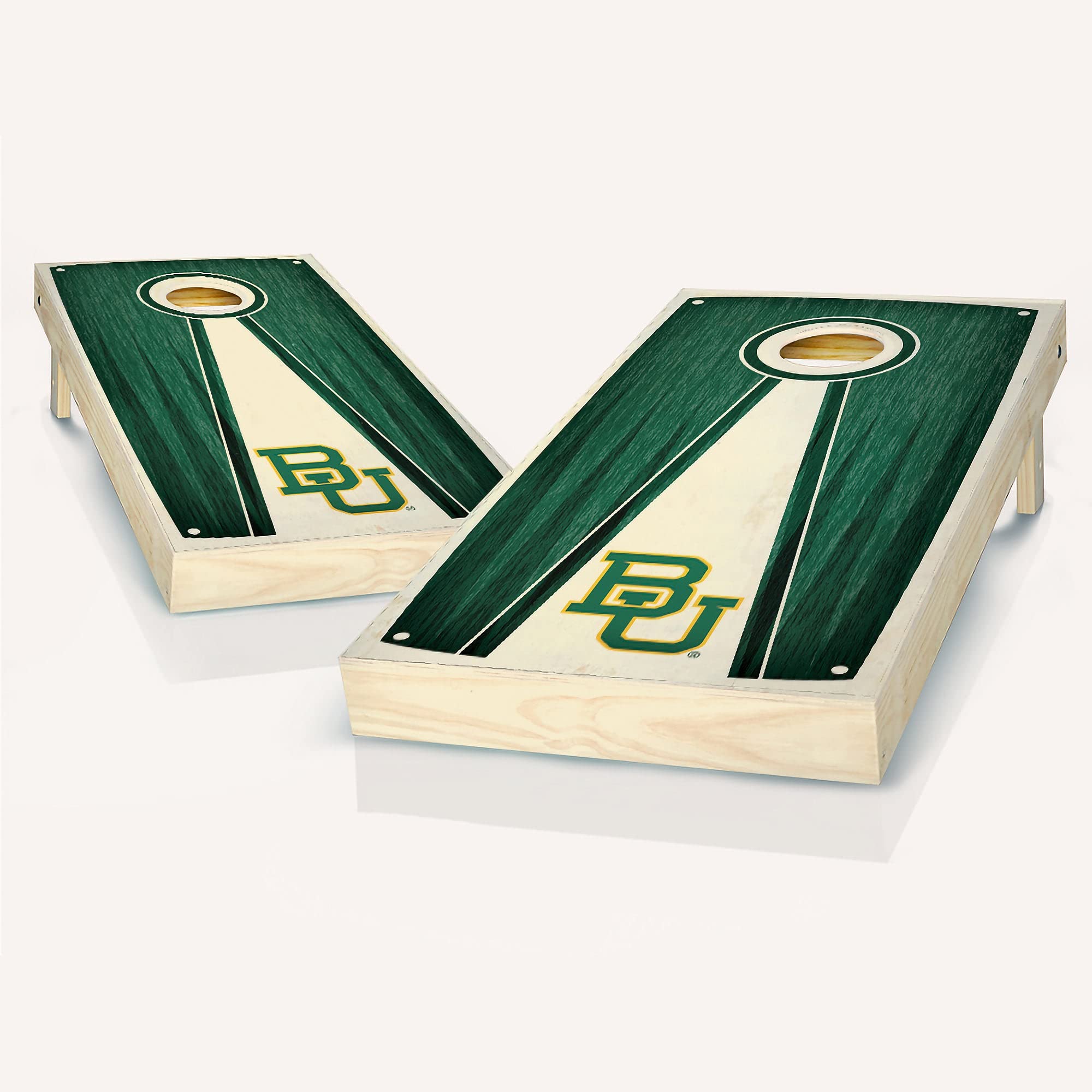 Premium Baylor Pyramid Cornhole Game Set - 2 Wooden Boards & 8 Bean Bags for Outdoor Lawn Games, Tailgating, Backyard Parties, and Family Fun