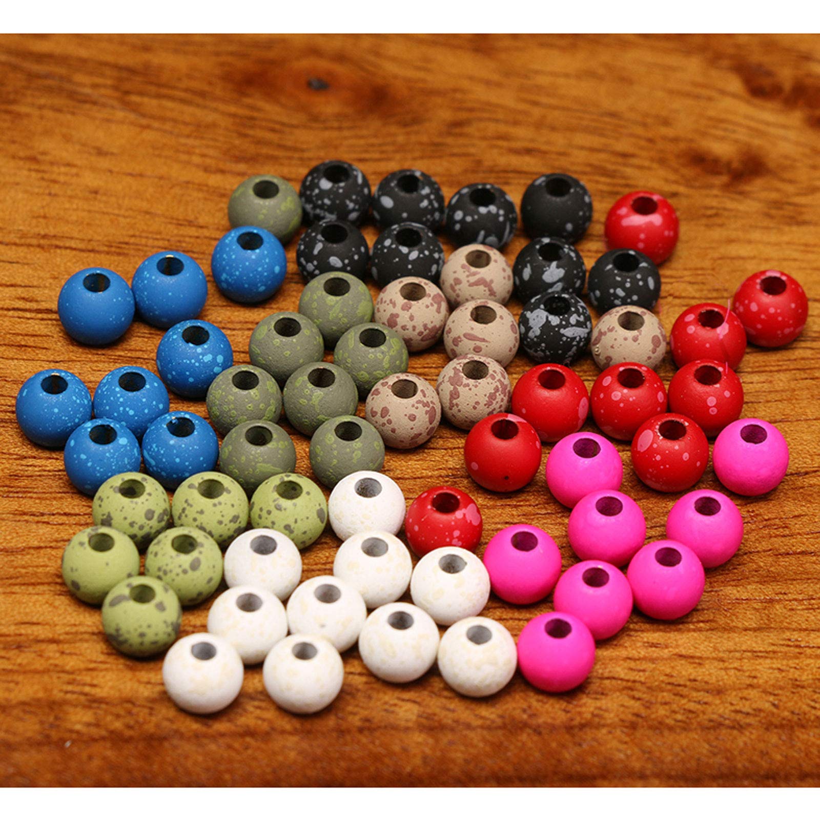 Hareline Mottled Tactical Slotted Tungsten Beads for Fly Tying - Premium Fishing Weights for Trout, Bass & Salmon Flies - Perfect for Streamers, Nymphs & Wet Flies