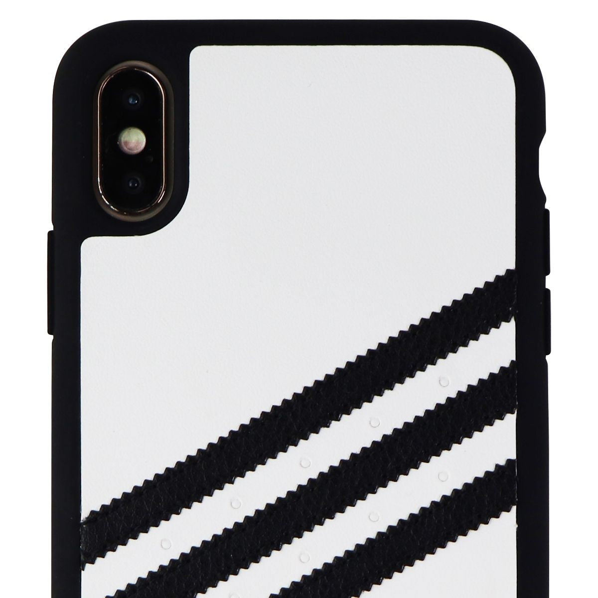 Adidas 3 Stripes Hard Snap Case for Apple iPhone Xs Max - White & Black Stripes | Protective Phone Cover for Sports & Outdoor Activities