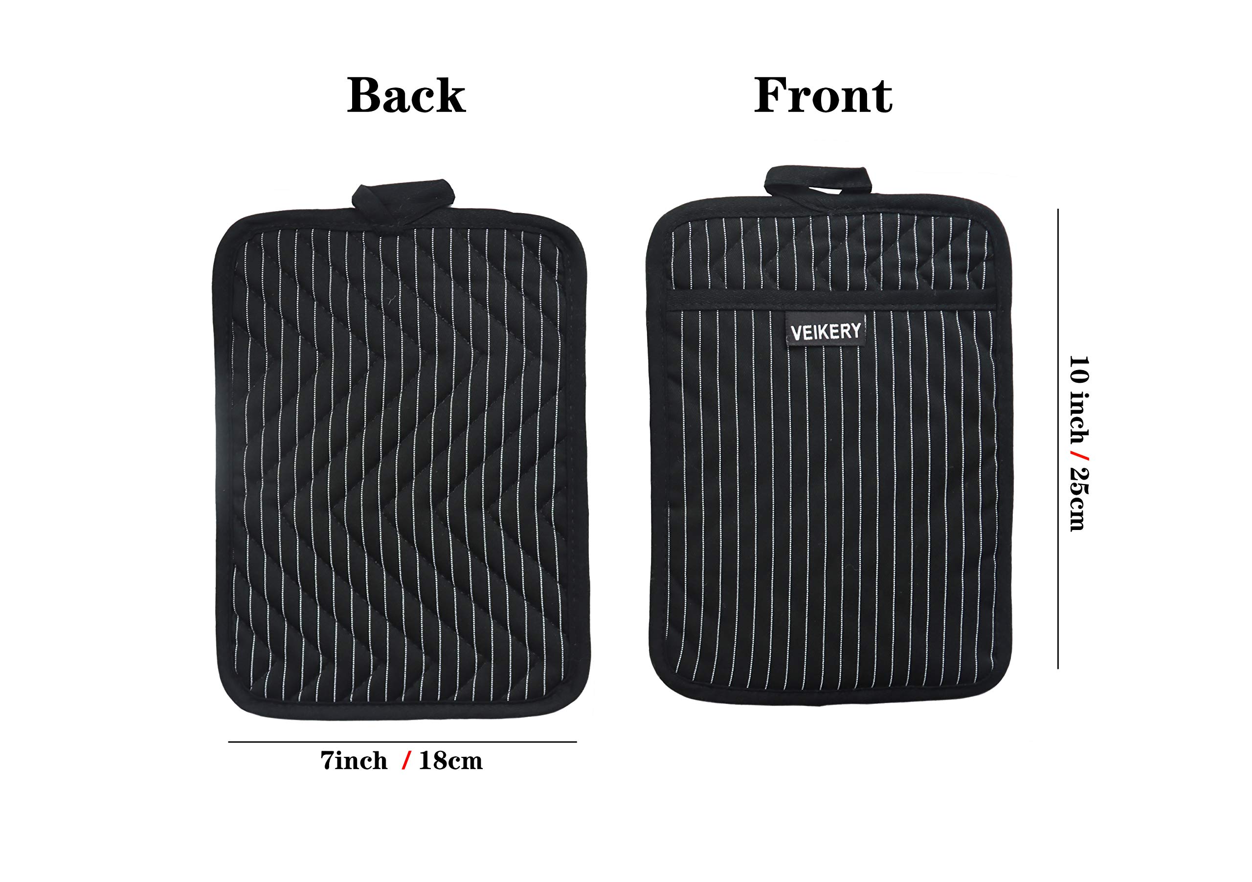 Heat Resistant Cotton Pocket Pot Holders - Set of 3 (7