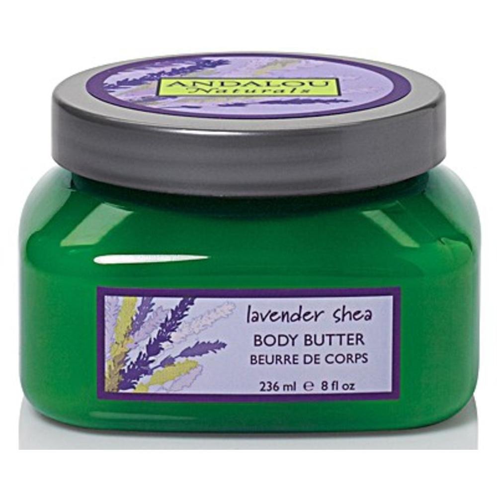Andalou Naturals Lavender Shea Body Butter - Ultra Moisturizing & Nourishing for Dry Skin - Perfect for Daily Hydration & Relaxation Before Bed