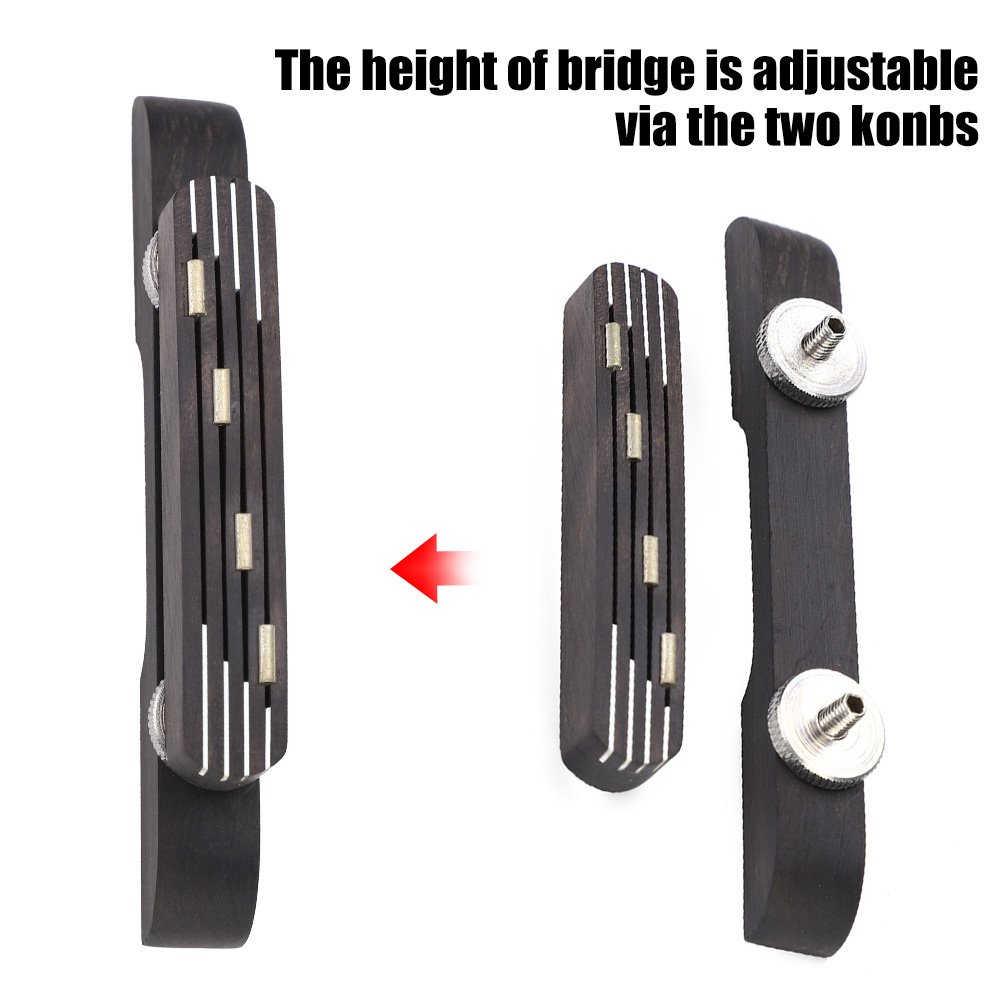 Premium Rosewood Adjustable Mandolin Bridge for Guitar, Bass & Flat Top Mandolins - Perfect for Professional Musicians & Live Performances