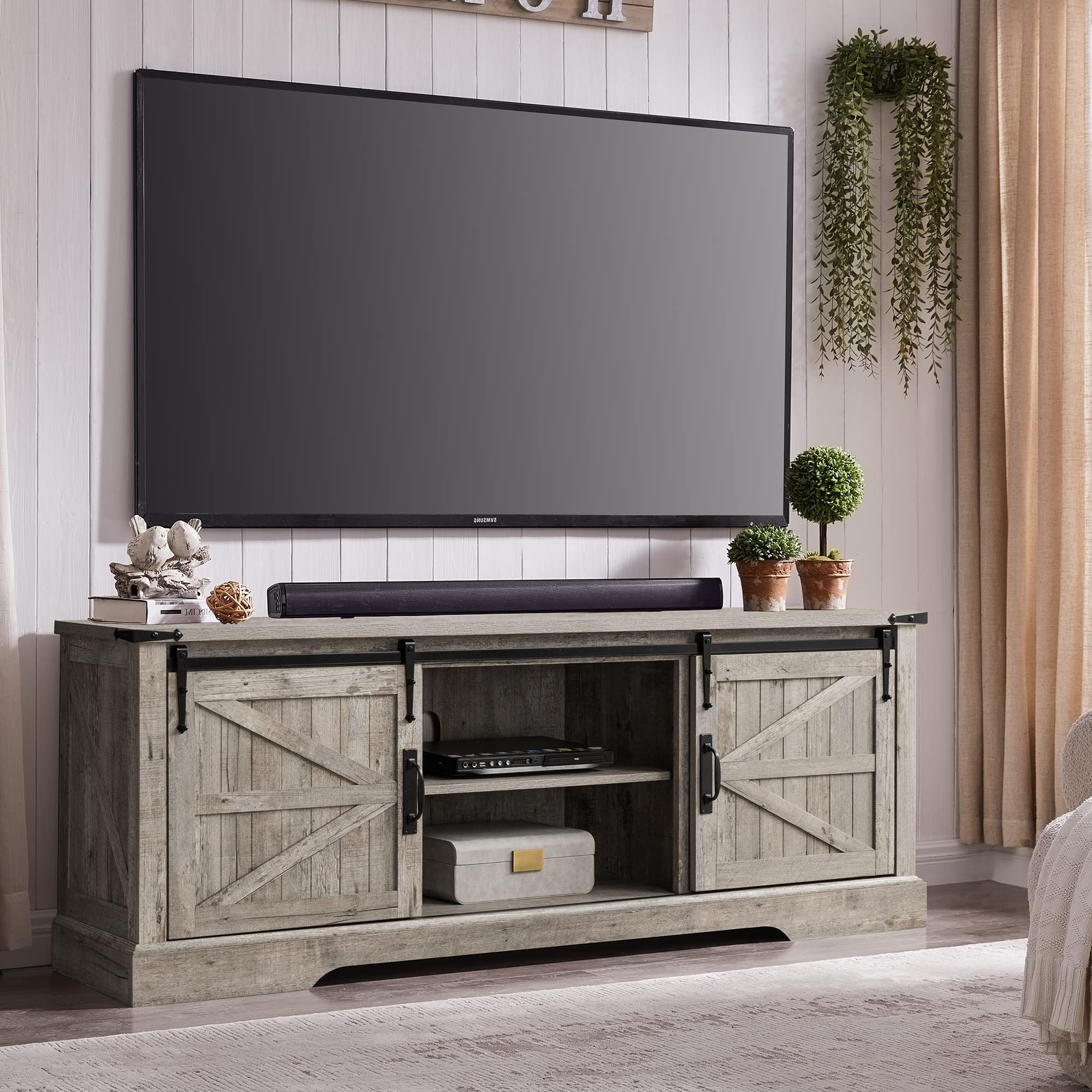 Rustic Farmhouse TV Stand for 70-75 Inch TVs - 66