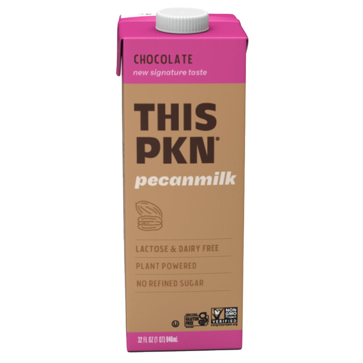 Organic Pecan Nut Milk Chocolate - Dairy-Free, Vegan Chocolate Milk Alternative Made with Real Texas Pecans | No Added Sugar, Non-GMO, Lactose-Free | Perfect for Baking, Coffee Creamer & Healthy Snacking (32oz, 6-Pack)