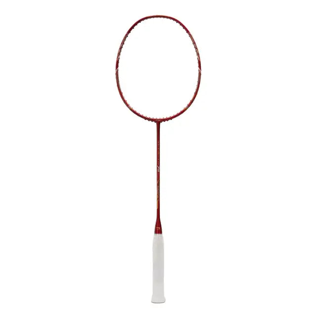 Li Ning Windstorm 75S Red/Gold/White Prestrung Badminton Racket - Professional Carbon Fiber Shuttlecock Racket for Smash & Defense | Perfect for Tournaments & Training | Made in China