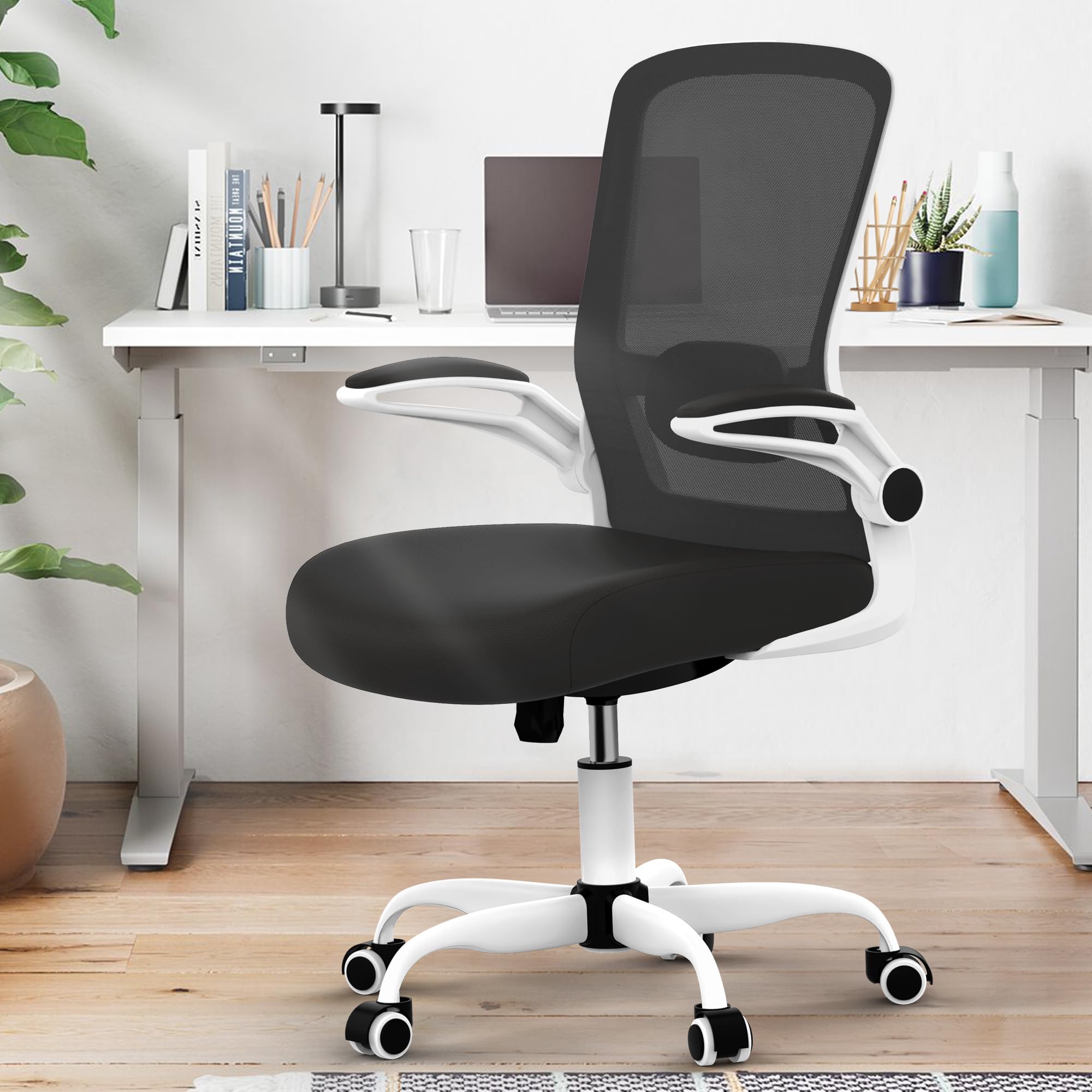 Ergonomic Office Chair with Adjustable Lumbar Support - High Back Mesh Computer Desk Chair with Flip-Up Armrests - BIFMA Certified Executive Task Chair for Home Office & Workspace - Perfect for Long Hours of Comfortable Sitting