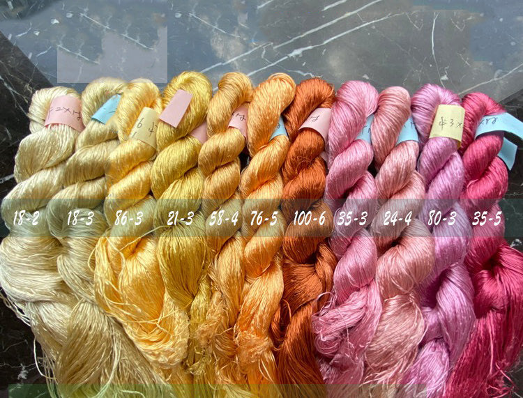 400m Pure Mulberry Silk Thread for Embroidery - Untwisted Monofilament Yarn (Set of 6) - Perfect for Hand Embroidery, Sewing, and DIY Craft Projects