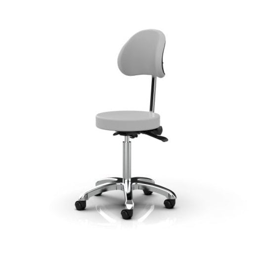 Silverfox 1025B Rolling Stool with Adjustable Height & Padded Backrest - Ergonomic Rolling Chair for Salon, Tattoo, Massage & Office Use