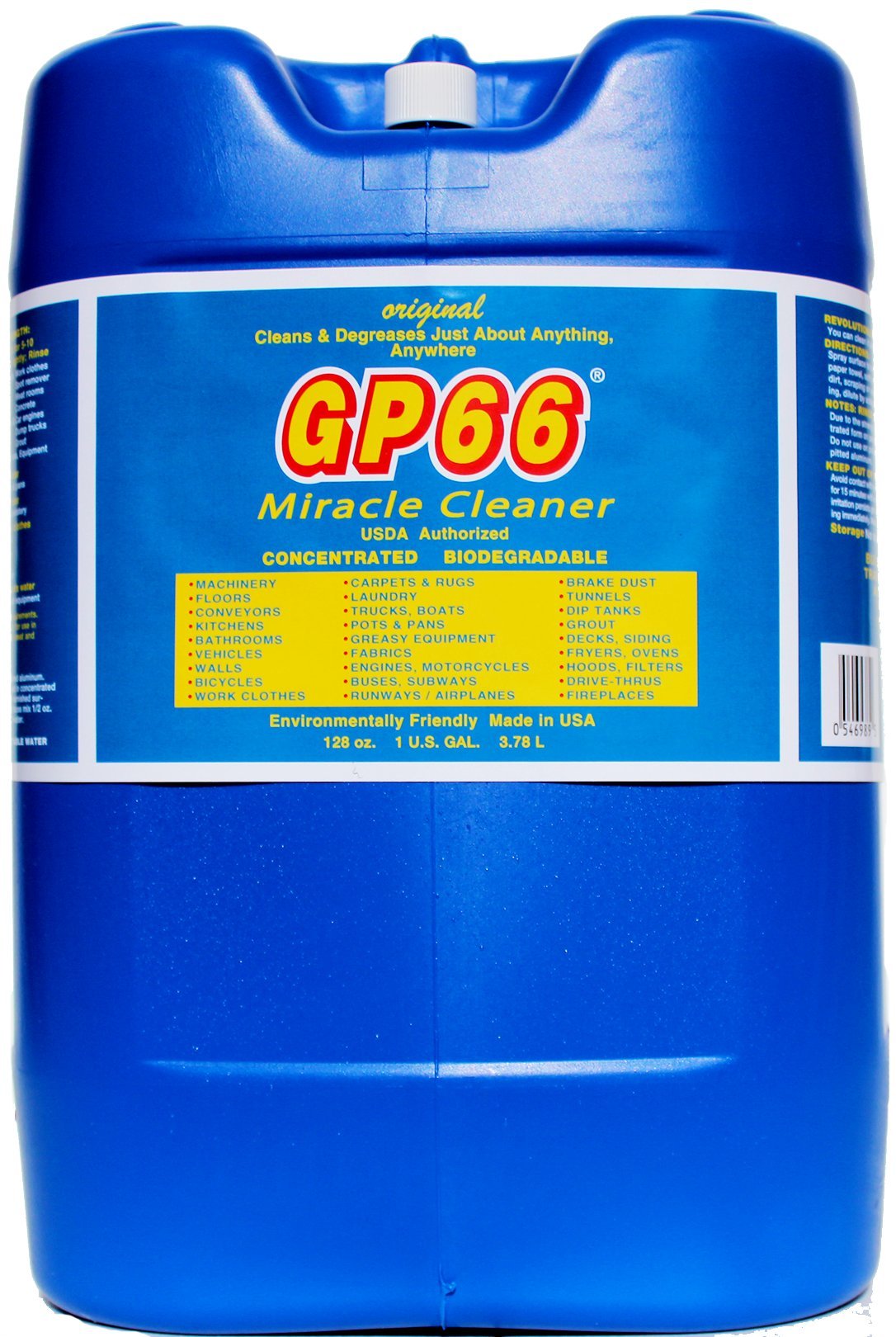 GP66 Green Miracle Cleaner - Concentrated Multi-Surface Cleaner (1 & 5 Gallon Pails) | Degreaser for Oven, Concrete, Grout & Laundry | Eco-Friendly Heavy Duty Cleaning Solution for Home, Kitchen, Garage & Industrial Use