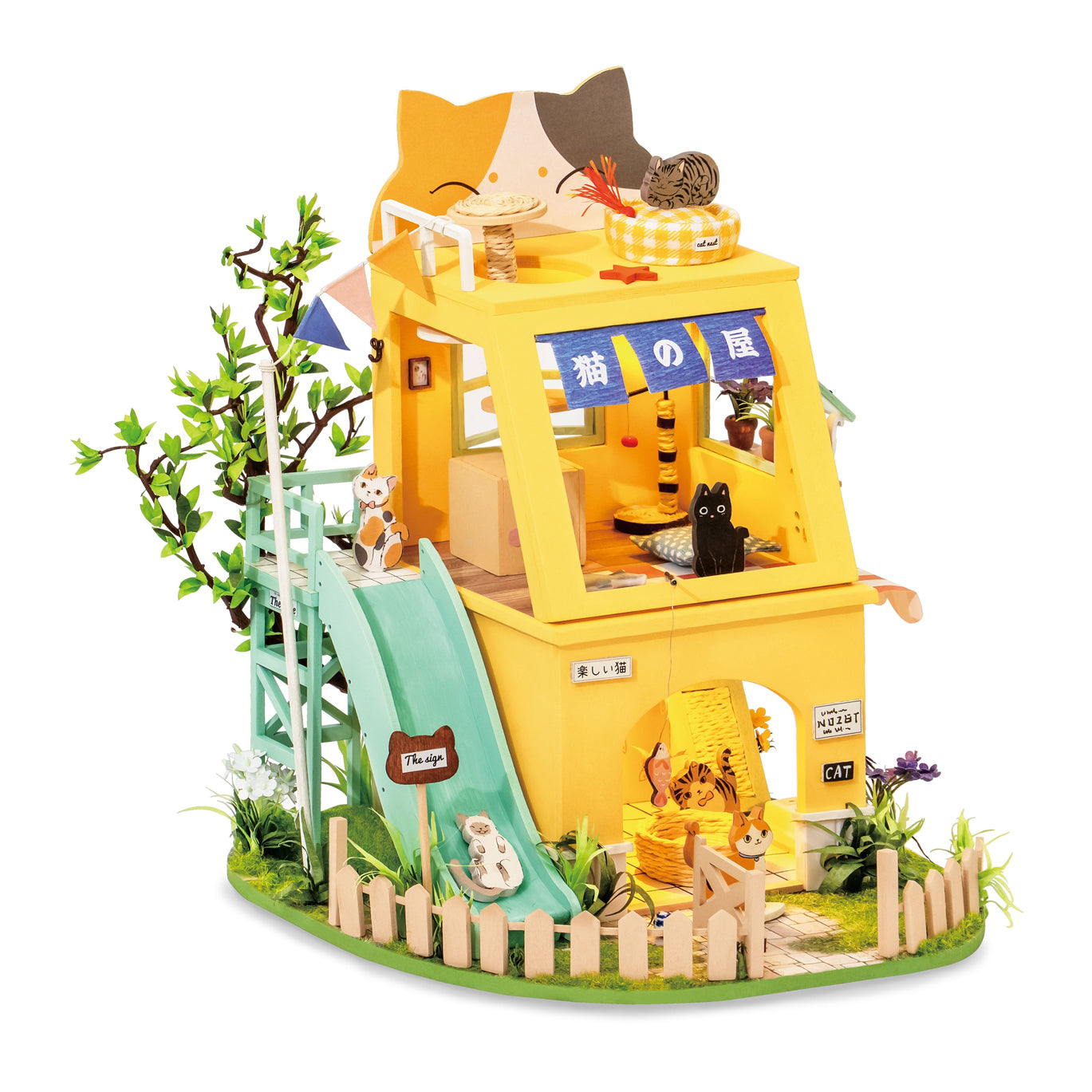 DIY Miniature Dollhouse Kit for Cats - Creative Pet Toy with Realistic Furniture & Accessories - Perfect for Indoor Play, Training, and Cat Enrichment Activities