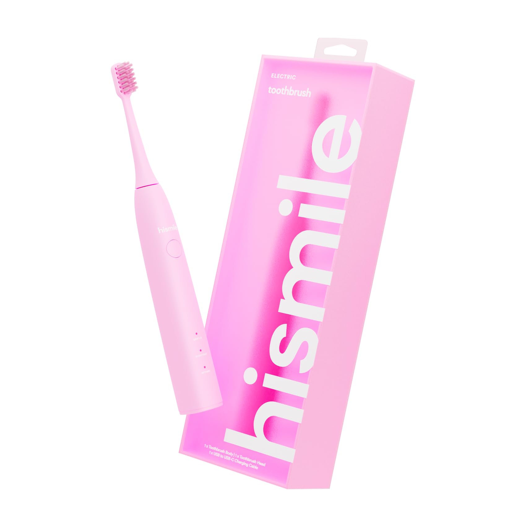 HiSmile Rechargeable Electric Toothbrush for Adults & Kids - 3 Brushing Modes with Smart Timer, Soft Tapered Bristles & Mode Memory (Pink) | Perfect for Travel, Home & Family Oral Care